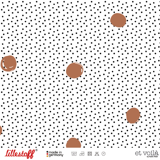 Bio Webware Stoff - Waffle Dots caramel - etvoila, weiß, Punkte, 100% Bio-Baumwolle Bio Webware Stoff - Waffle Dots caramel - etvoila, weiß, Punkte, 100% Bio-Baumwolle