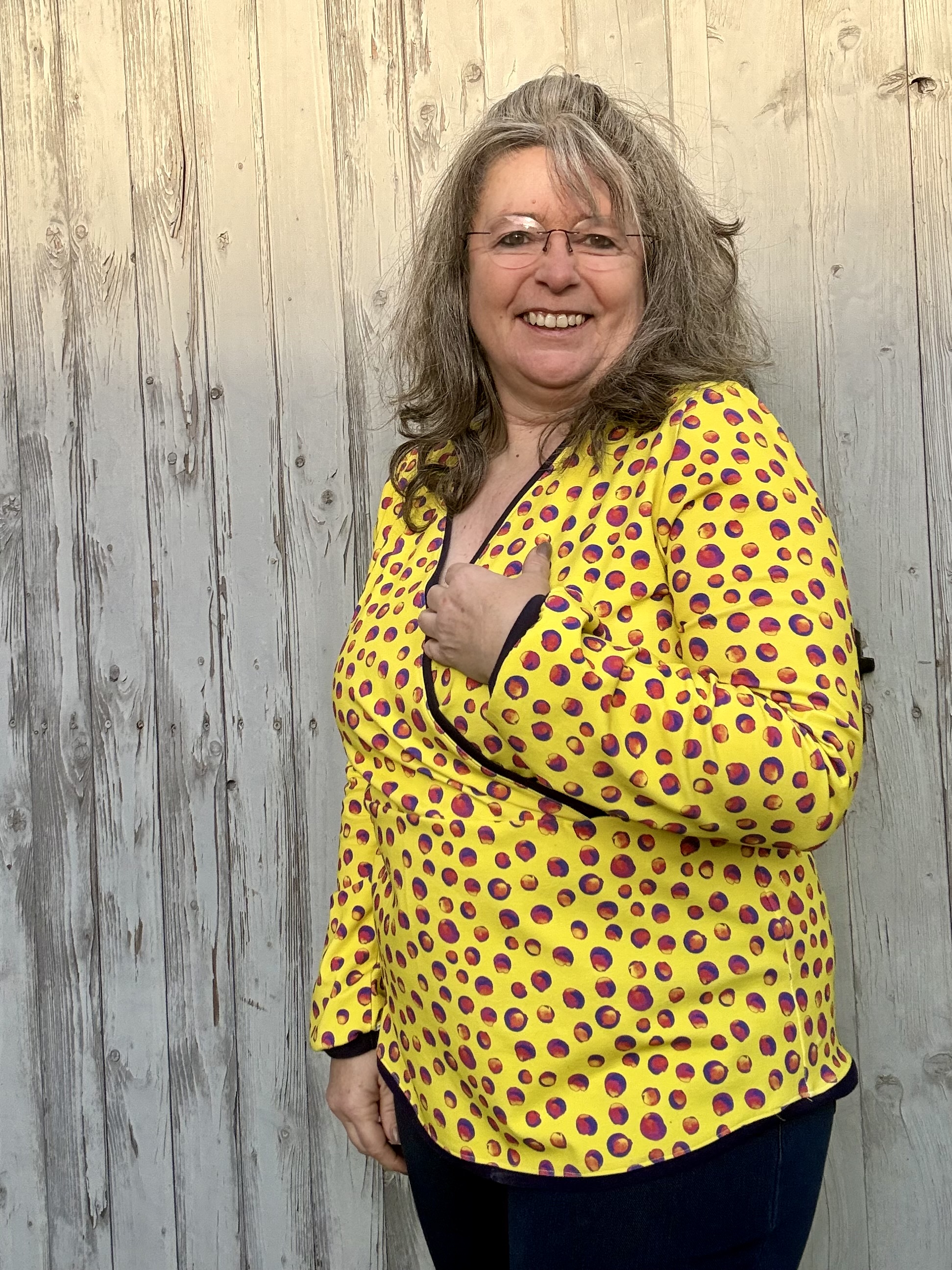 Organic Fabric  - Crazy Dots yellow