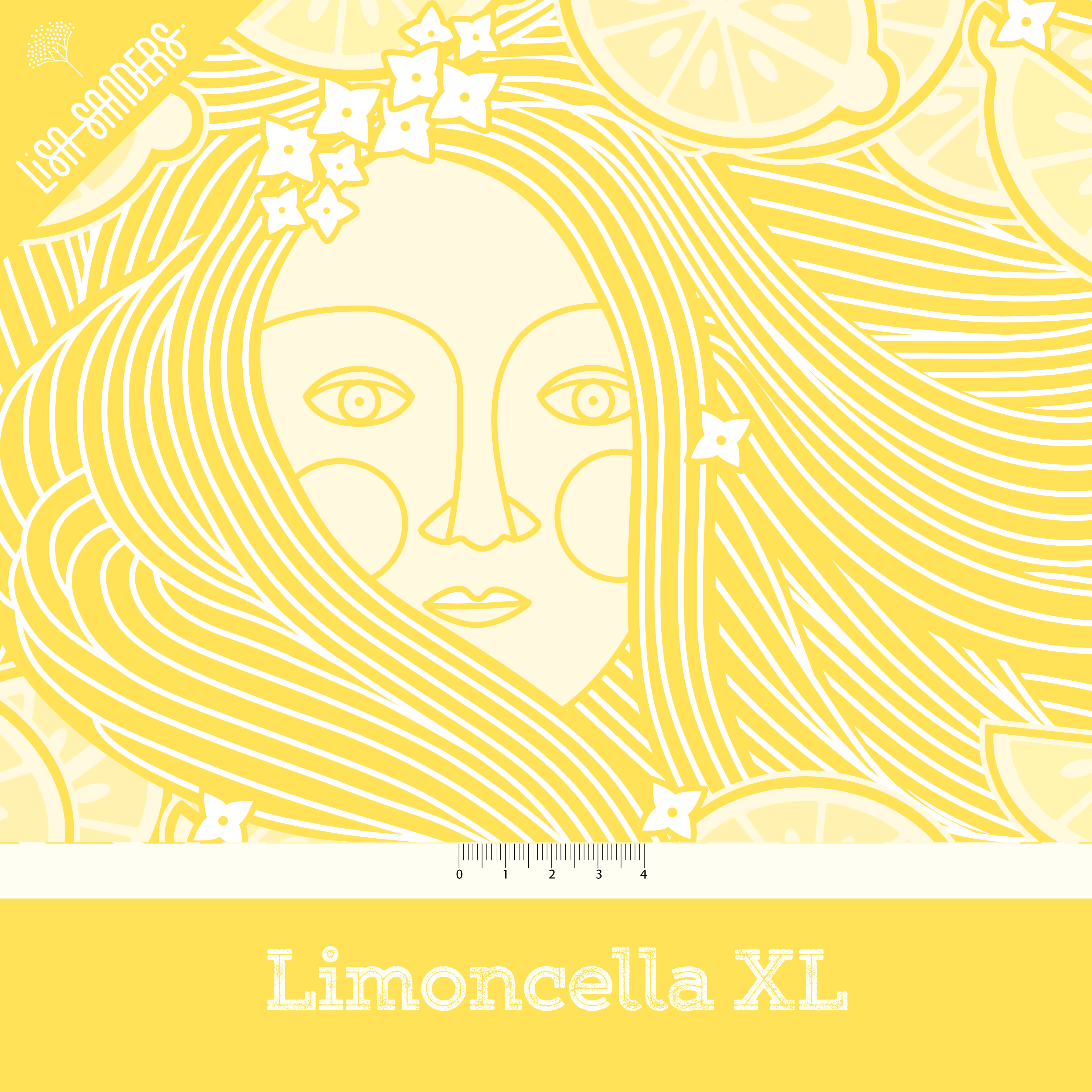 Bio Stoff  - Limoncella XL - LisaSanders, gelb, Obst, Geometrische Muster