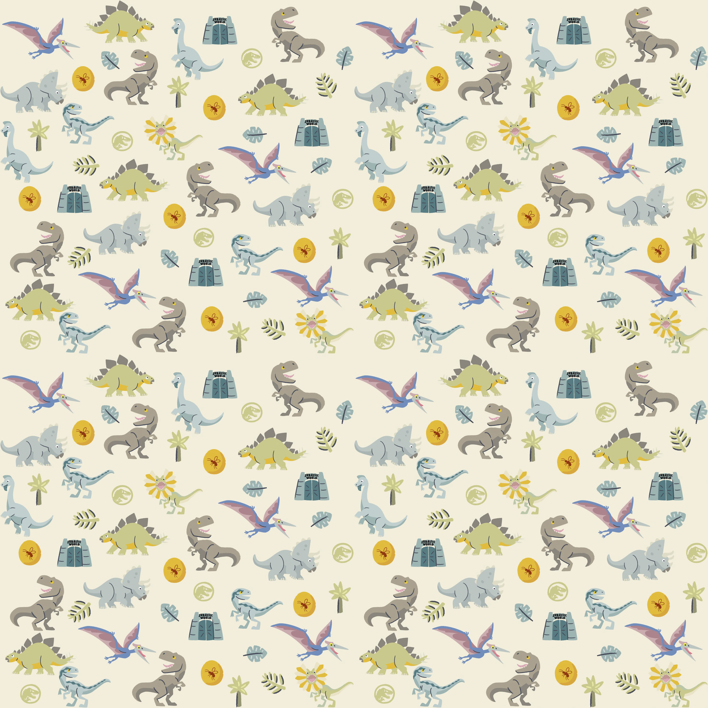Bio Stoff  -  Jurassic World Little Dino Klein  - JurassicWorld, Lizenzthemen, Dinosaurier, creme 