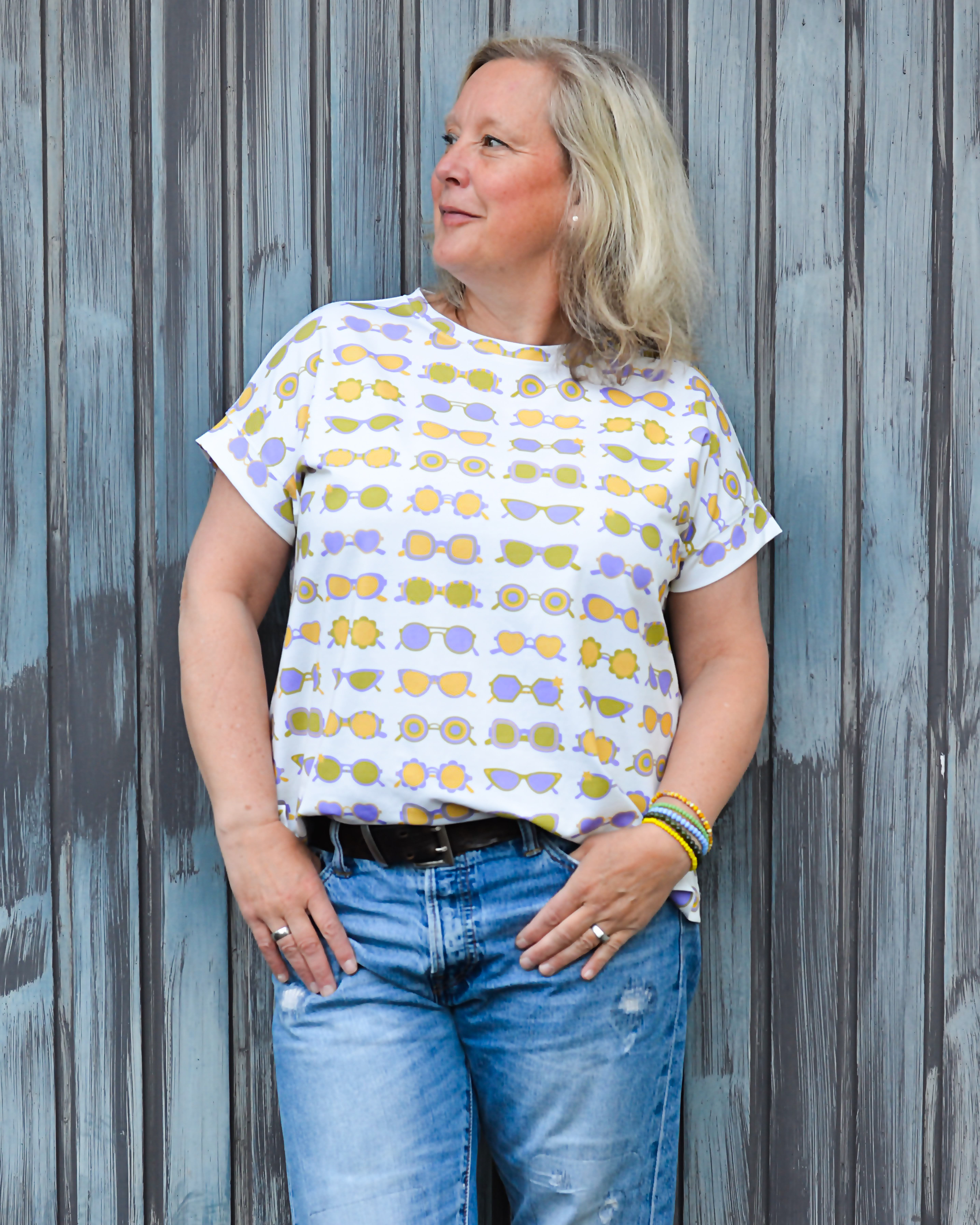 Organic fabric - Retro Sommerbrillen light yellow