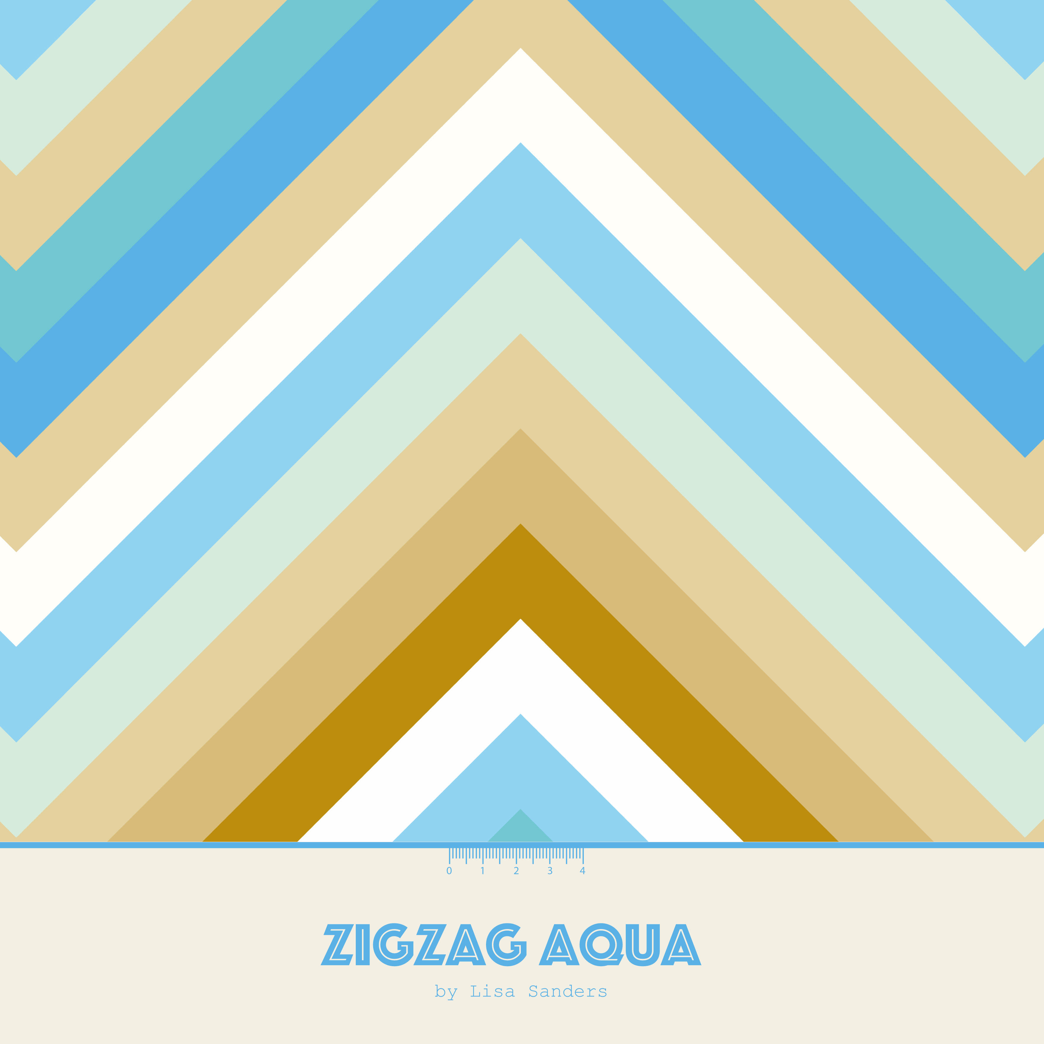 Bio Jersey Stoff - Zig Zag Aqua - LisaSanders, Streifen, blau, Breite 150 cm Bio Jersey Stoff - Zig Zag Aqua - LisaSanders, Streifen, blau, Breite 150 cm