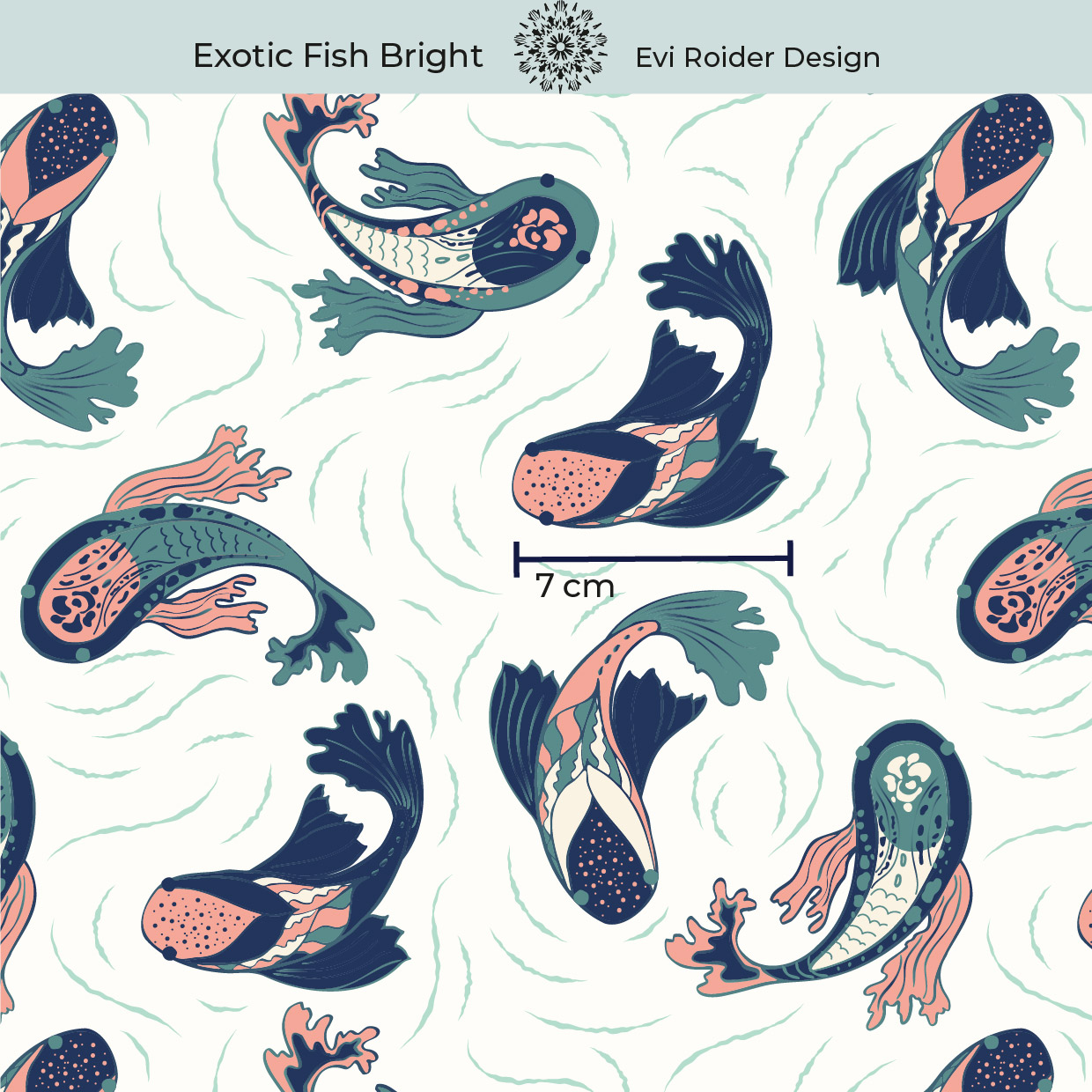 Bio Stoff  - Exotic Fish Bright - EviRoider, weiß, Maritim, Tiere