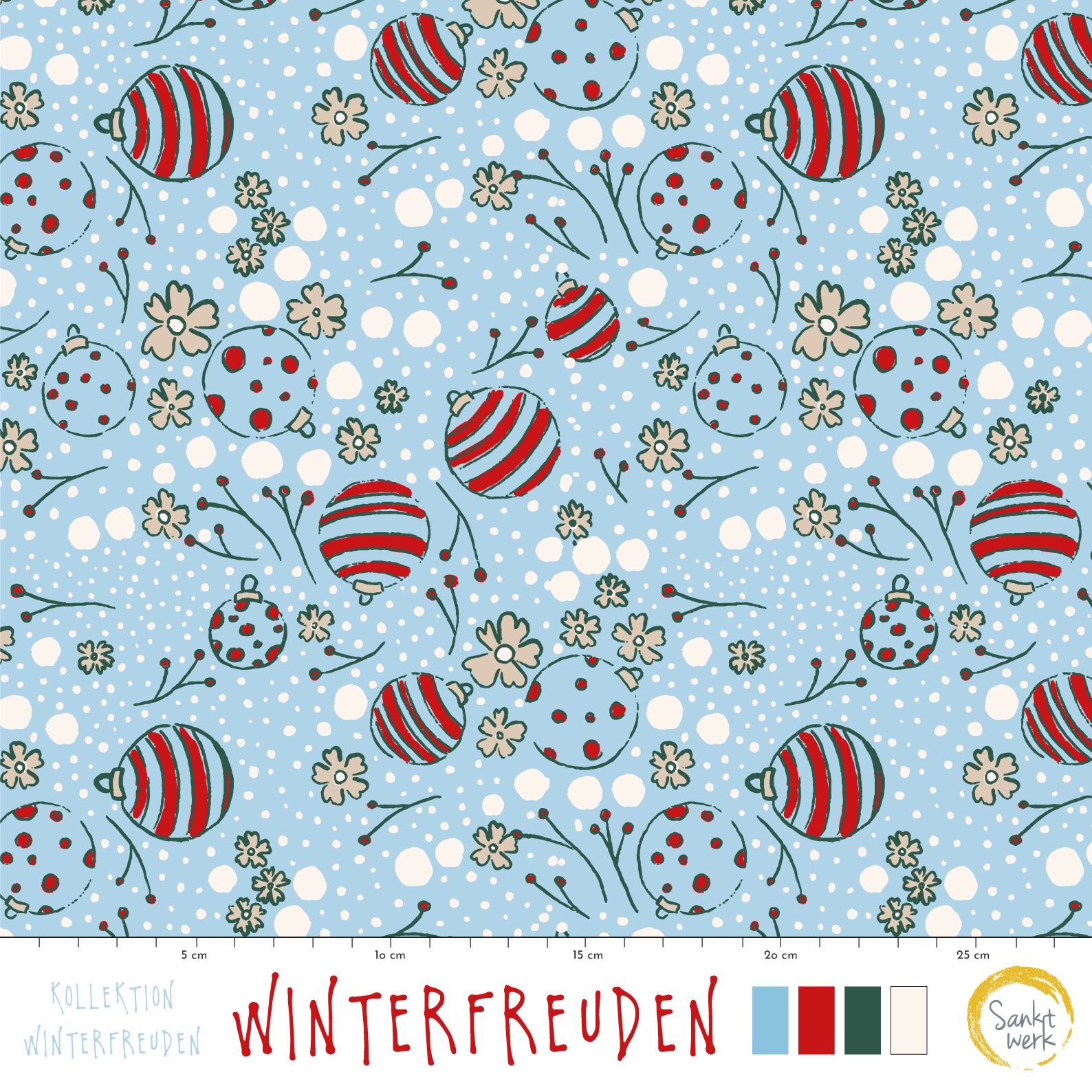 Bio Webware Stoff - Winterfreuden- Sanktwerk, Weihnachten, blau, 100% Bio-Baumwolle Bio Webware Stoff - Winterfreuden- Sanktwerk, Weihnachten, blau, 100% Bio-Baumwolle