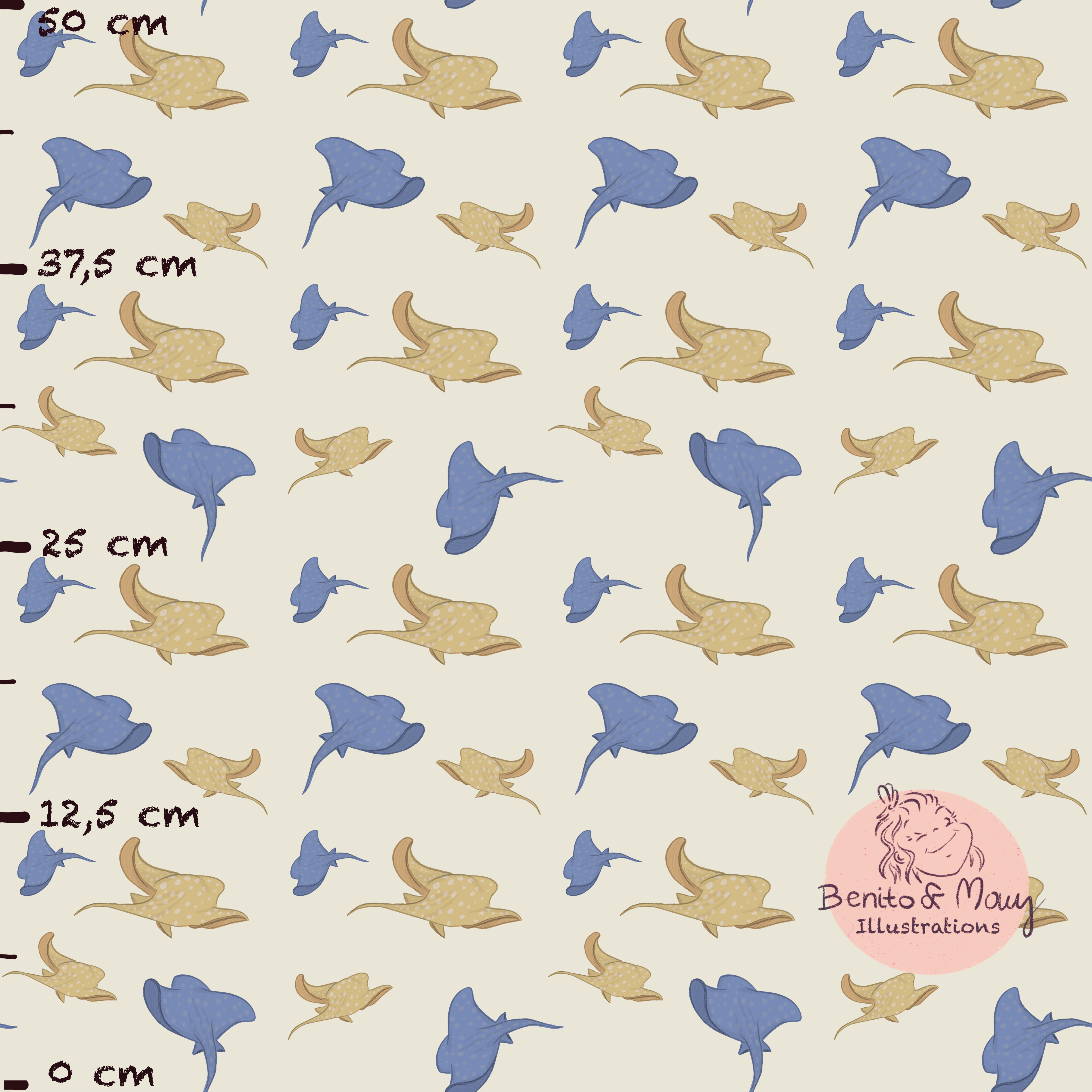 Bio Stoff - Kosen Dream Beige Klein von Benito Und Maus Illustrations in beige
