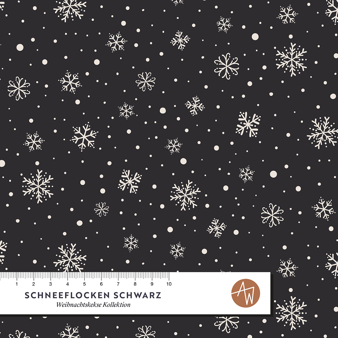 Bio Webware Stoff - Schneeflocken Schwarz - AlexandraWeise, Winter, schwarz, 100% Bio-Baumwolle Bio Webware Stoff - Schneeflocken Schwarz - AlexandraWeise, Winter, schwarz, 100% Bio-Baumwolle