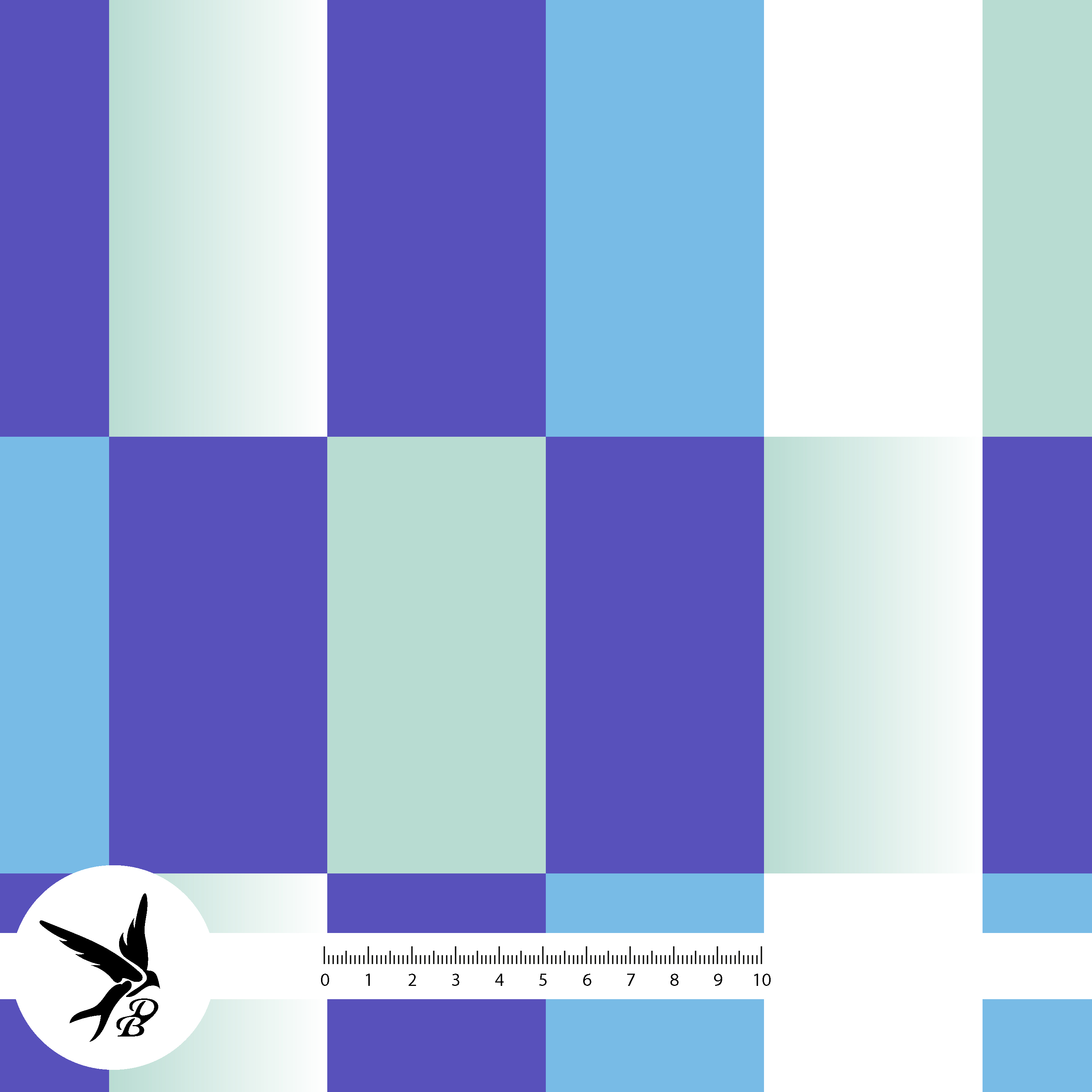 Bio Stoff  - Prism Glow Karo Blau - DanielaBonn, bunt, Geometrische Muster