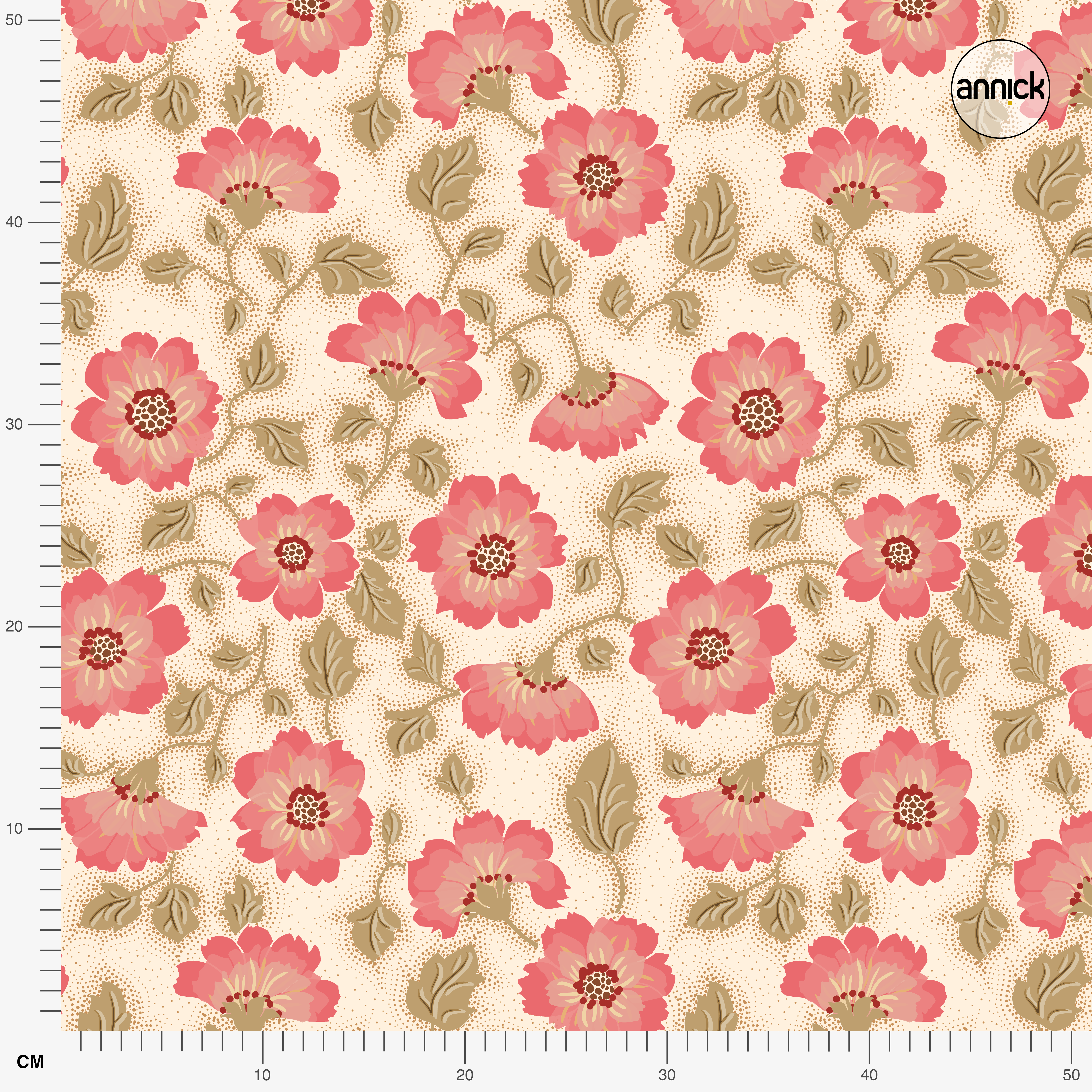 Bio Stoff  - Summer Nostalgia Flowers beige