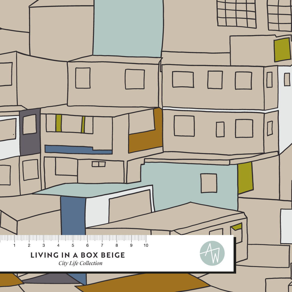 Bio Stoff  - Living in a Box Beige - AlexandraWeise, beige, Abstrakt