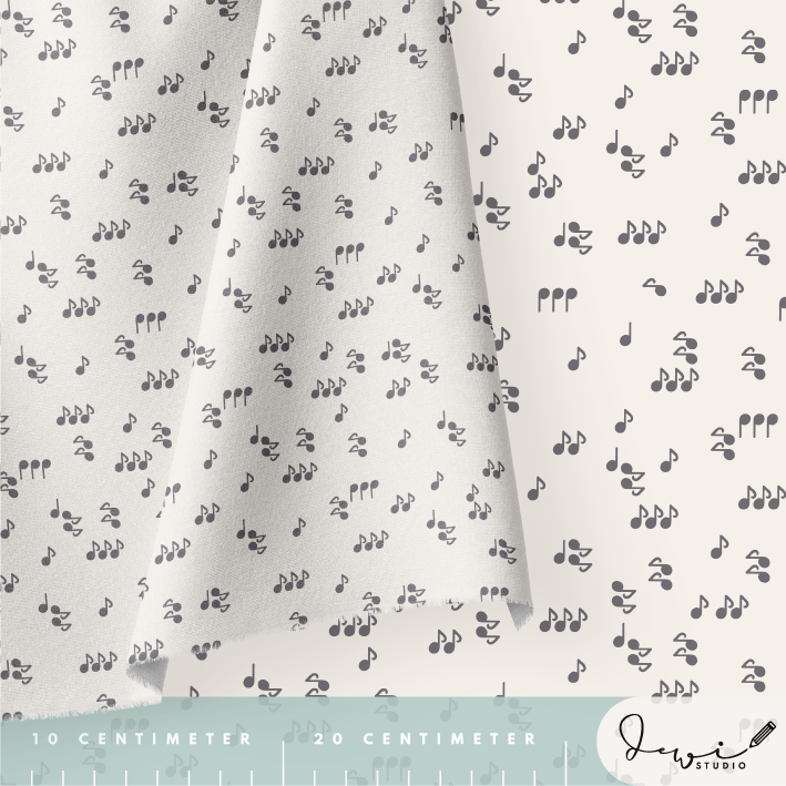 Bio Stoff - Retroscholle Noten creme