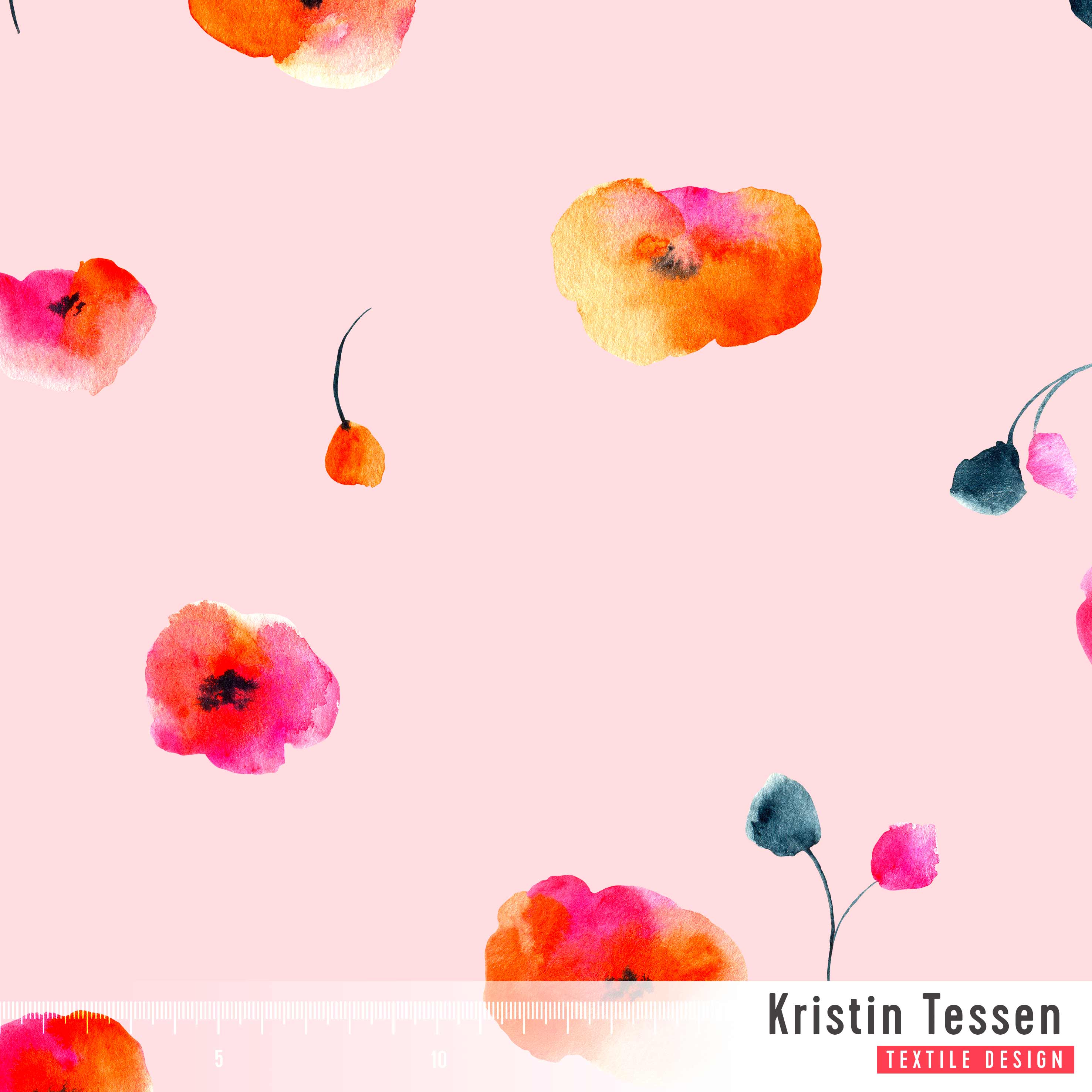Bio Stoff - Mohnblumen Puder von Kristin Tessen in rosa Bio Stoff - Mohnblumen Puder von Kristin Tessen in rosa