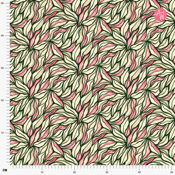 Bio Stoff -  Botanical Foliage Sketch beige