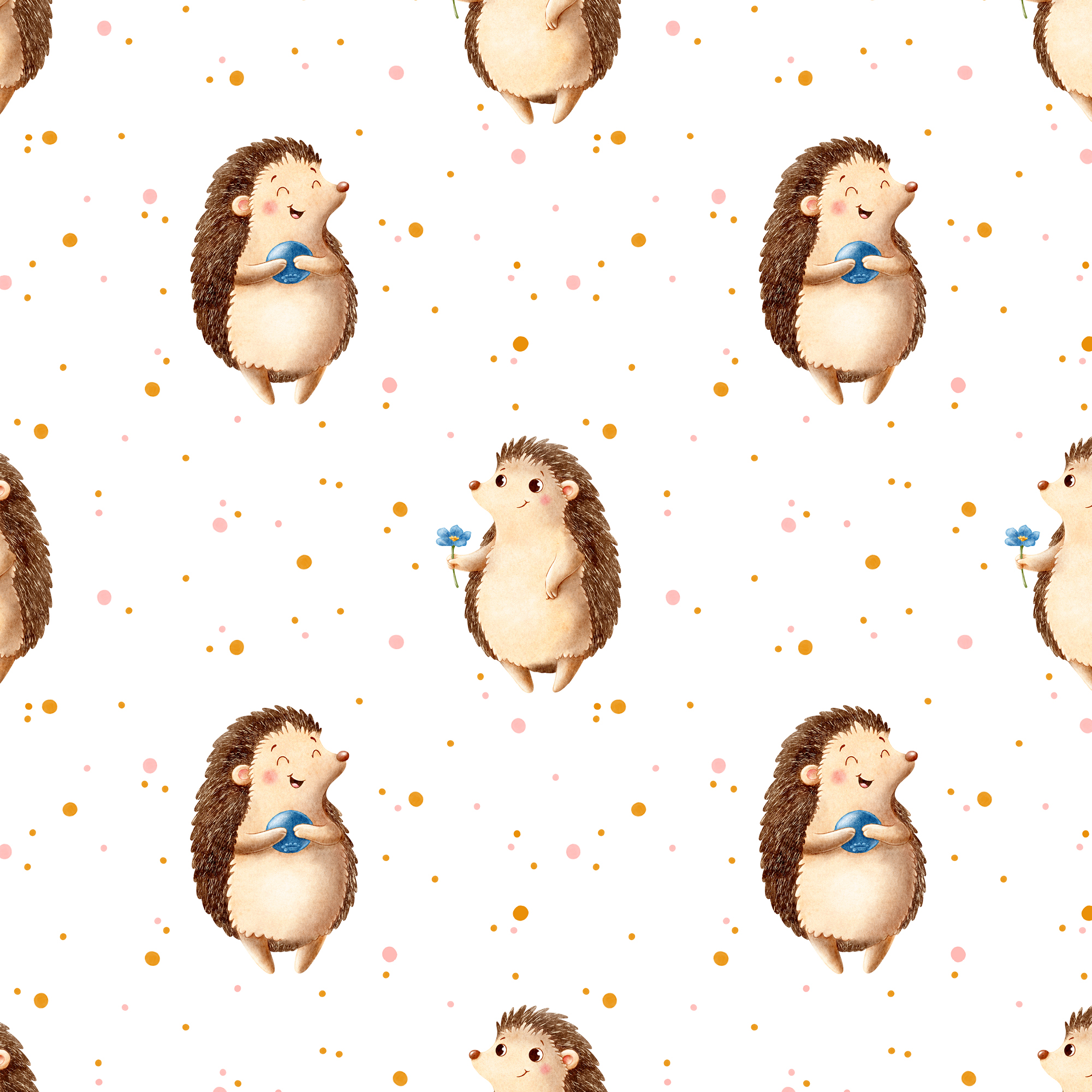 Bio Stoff - Blaubeerigel Punkte weiß