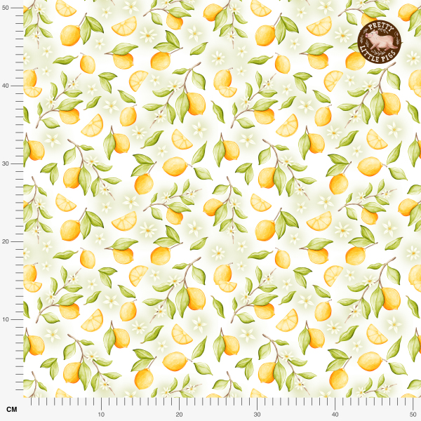 Organic fabric  -  Sommertage in Italien Zitronen white