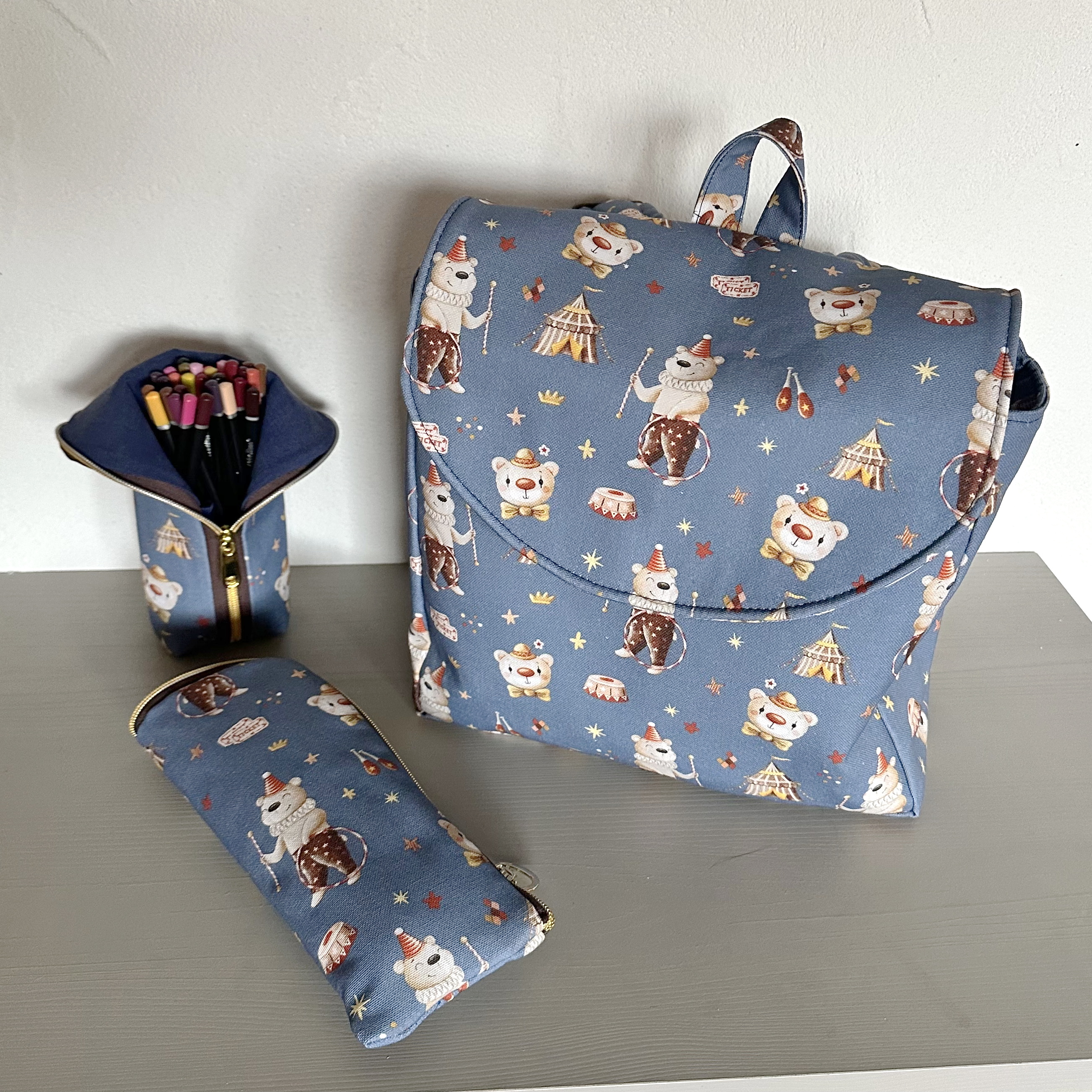 Organic fabric - Vintage Circus Manege cream