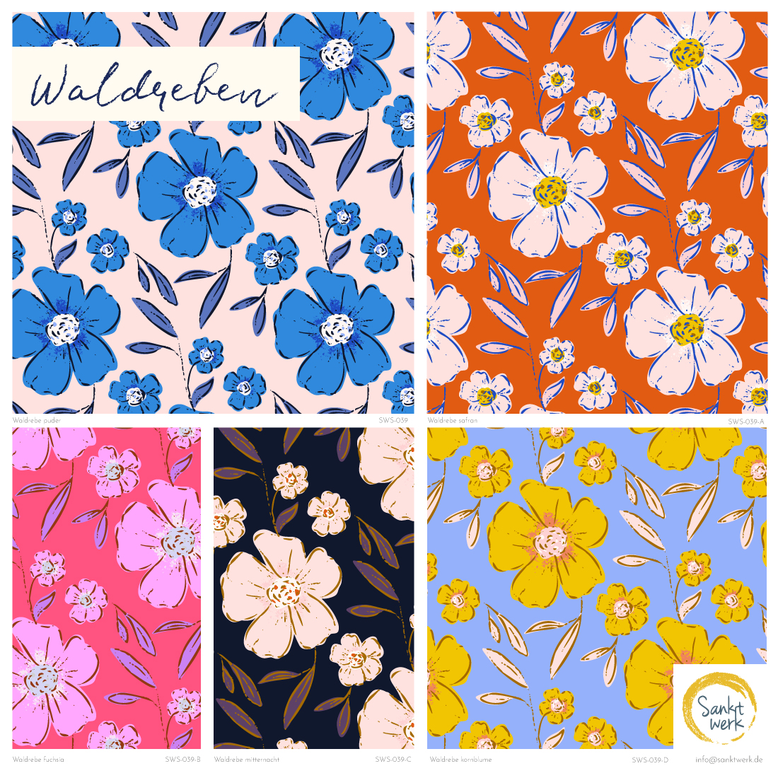 Bio Summersweat Stoff - Waldrebe Fuchsia - Sanktwerk, pink, Floral & Blumen, Breite 150 cm Bio Summersweat Stoff - Waldrebe Fuchsia - Sanktwerk, pink, Floral & Blumen, Breite 150 cm