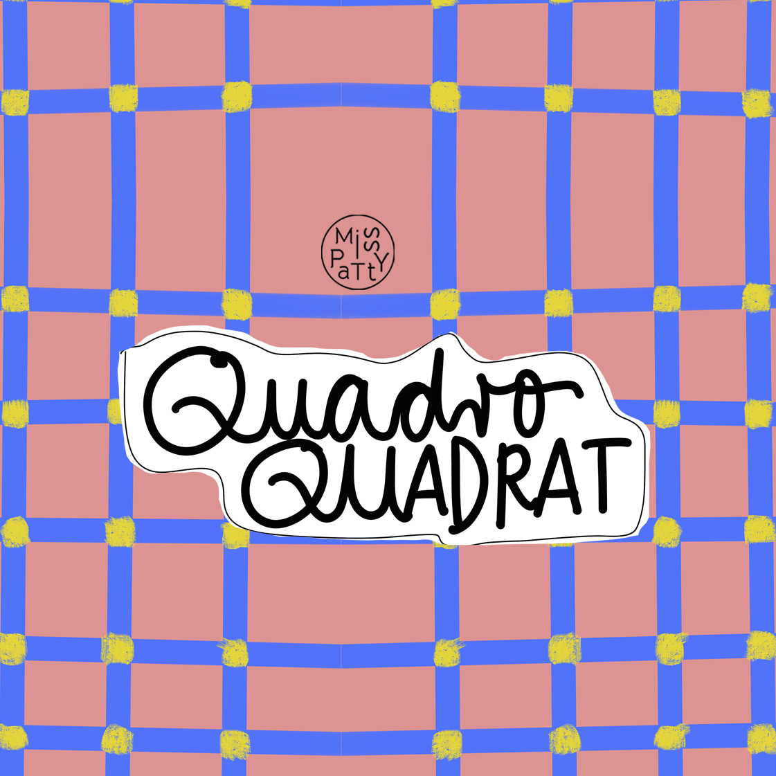 Bio Webware Stoff  -  QuadroQuadrat  - MissPatty, Kariert, blau, rosa, 100% Bio-Baumwolle