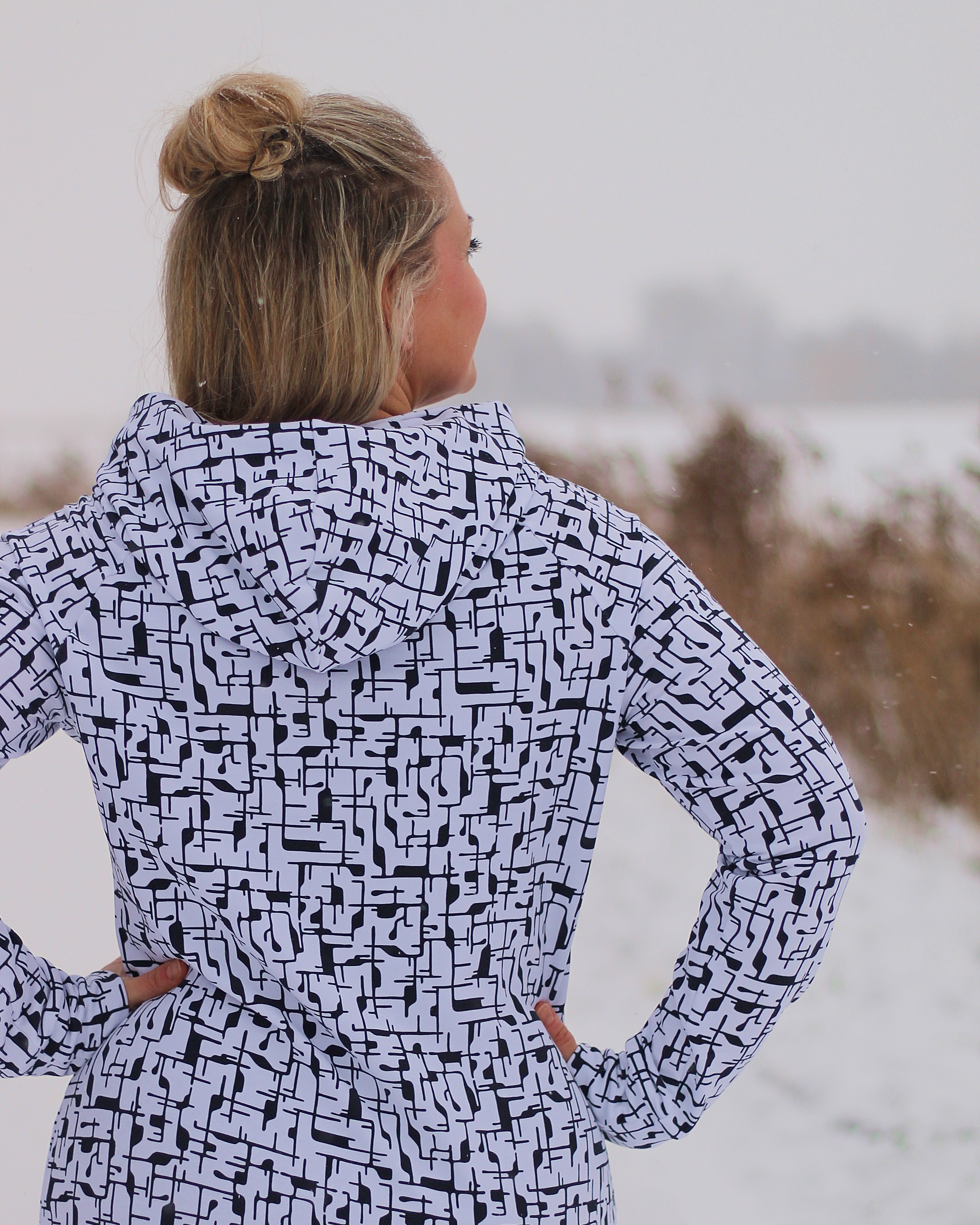 Bio Stoff  - Gleichklang Formen blau