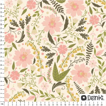 Folk Flower creme rosa, Webware