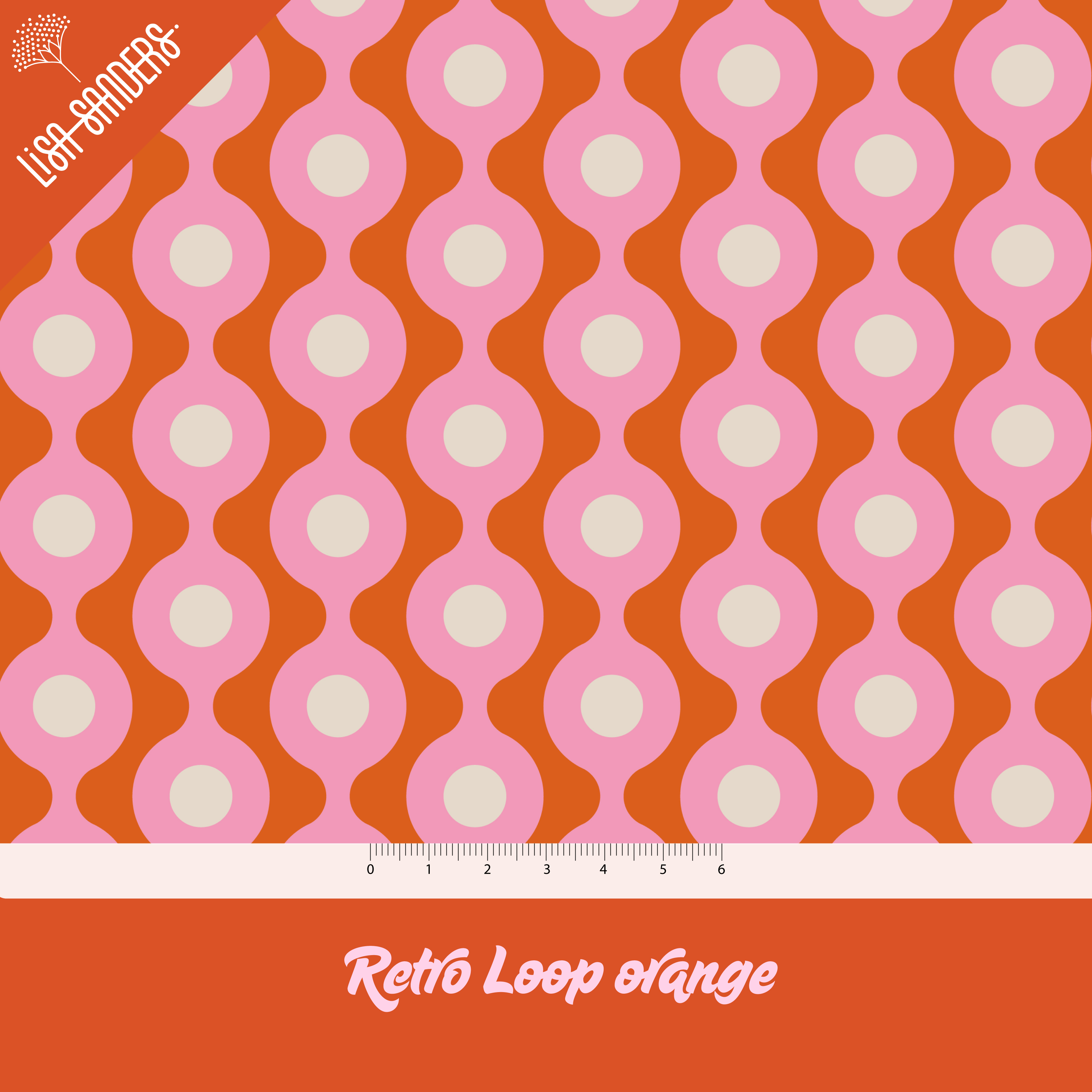Bio Stoff - Retro Loop Orange von Lisa Sanders in orange