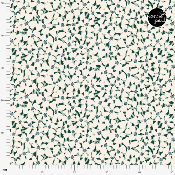 Organic fabric  - Küstenatelier Blumenmeer blue