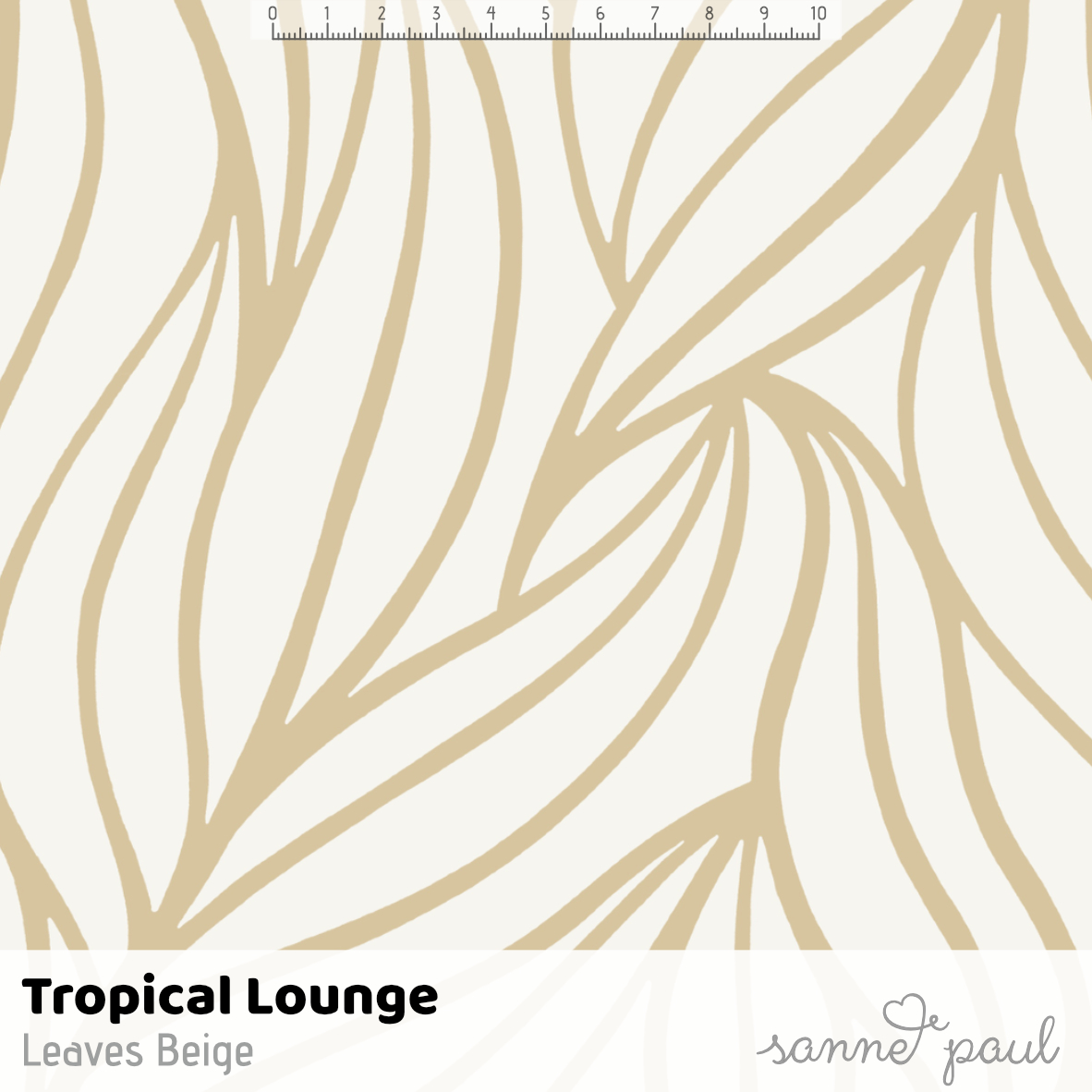 Bio Stoff - Tropical Lounge Leaves Beige von Sanne Paul in creme