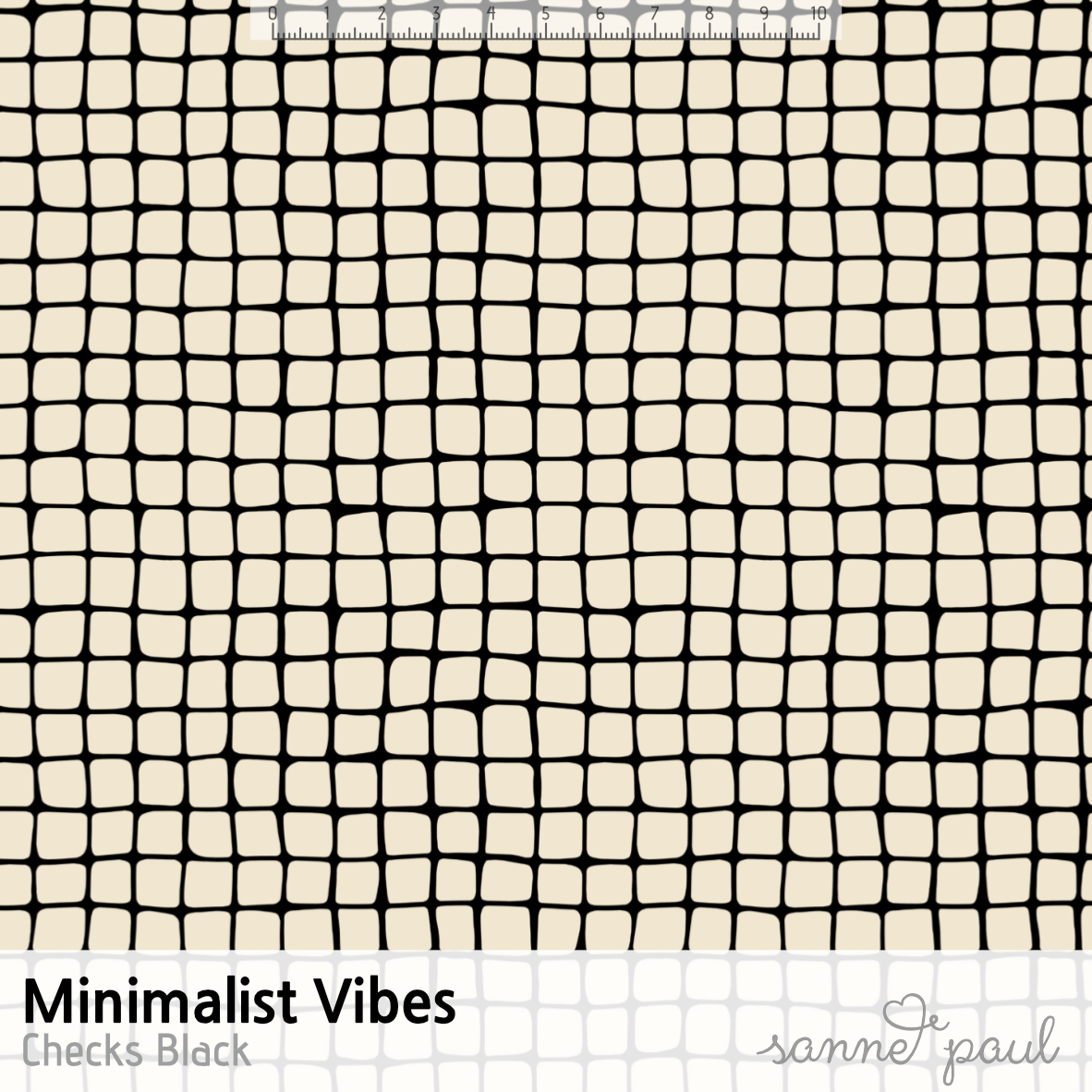 Bio Stoff - Minimalist Vibes Checks Black von Sanne Paul in schwarz