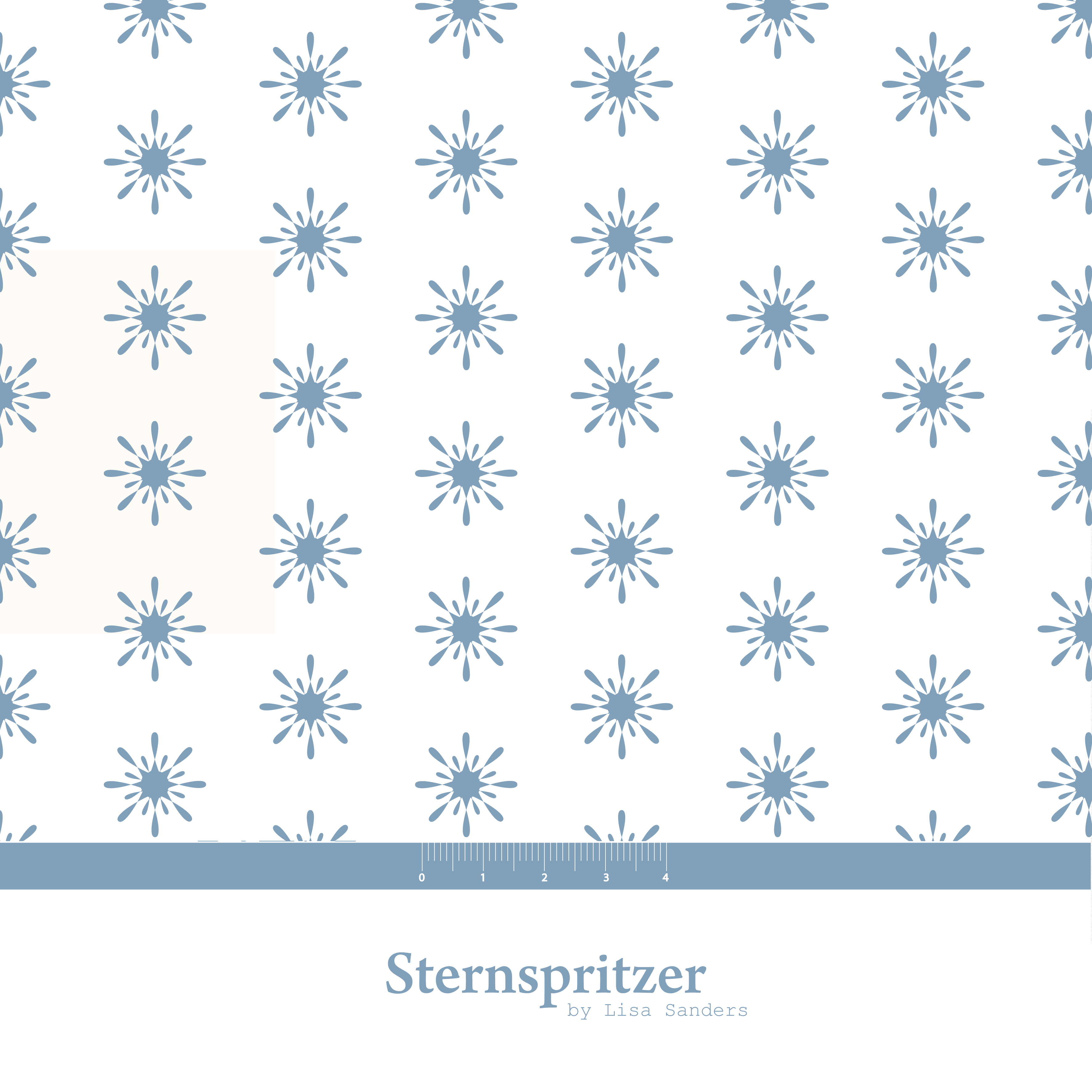 Scuba Stoff  -  Sternspritzer  - LisaSanders, weiß, blau, Abstrakt, Breite 150 cm