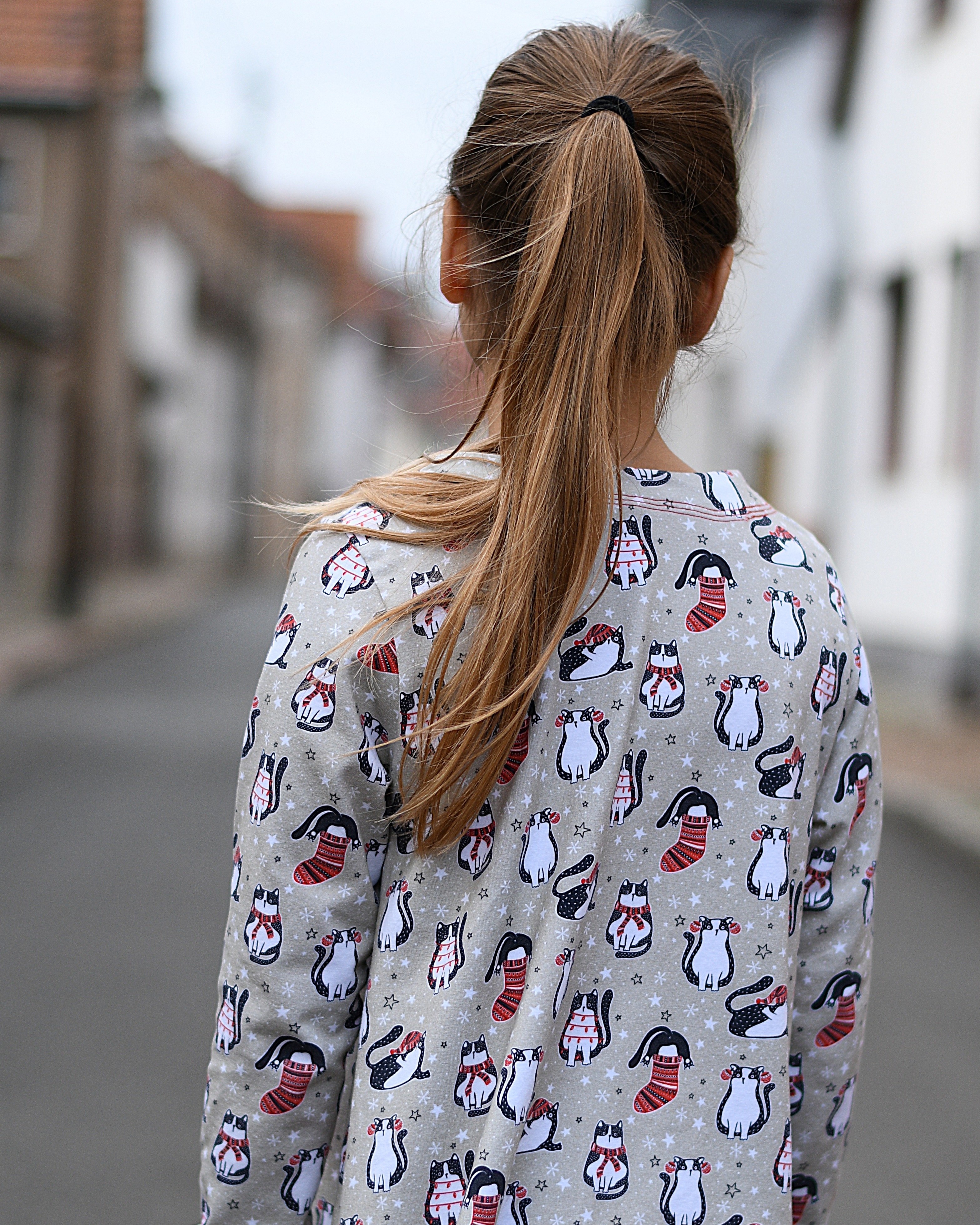 Bio Fabric - Cat Christmas Meow Multidirectional black, red