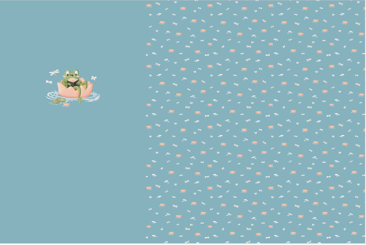 Scuba Stoff  -  1 m Froschkönig Panel Frostblau  - PrettyLittlePigs, Tiere, blau, Fantasy, Breite 150 cm