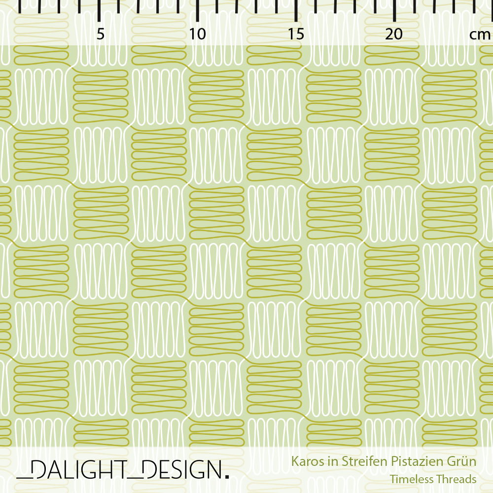 Bio Stoff - Karos In Streifen Pistazien Grün von Dalight Design in grün