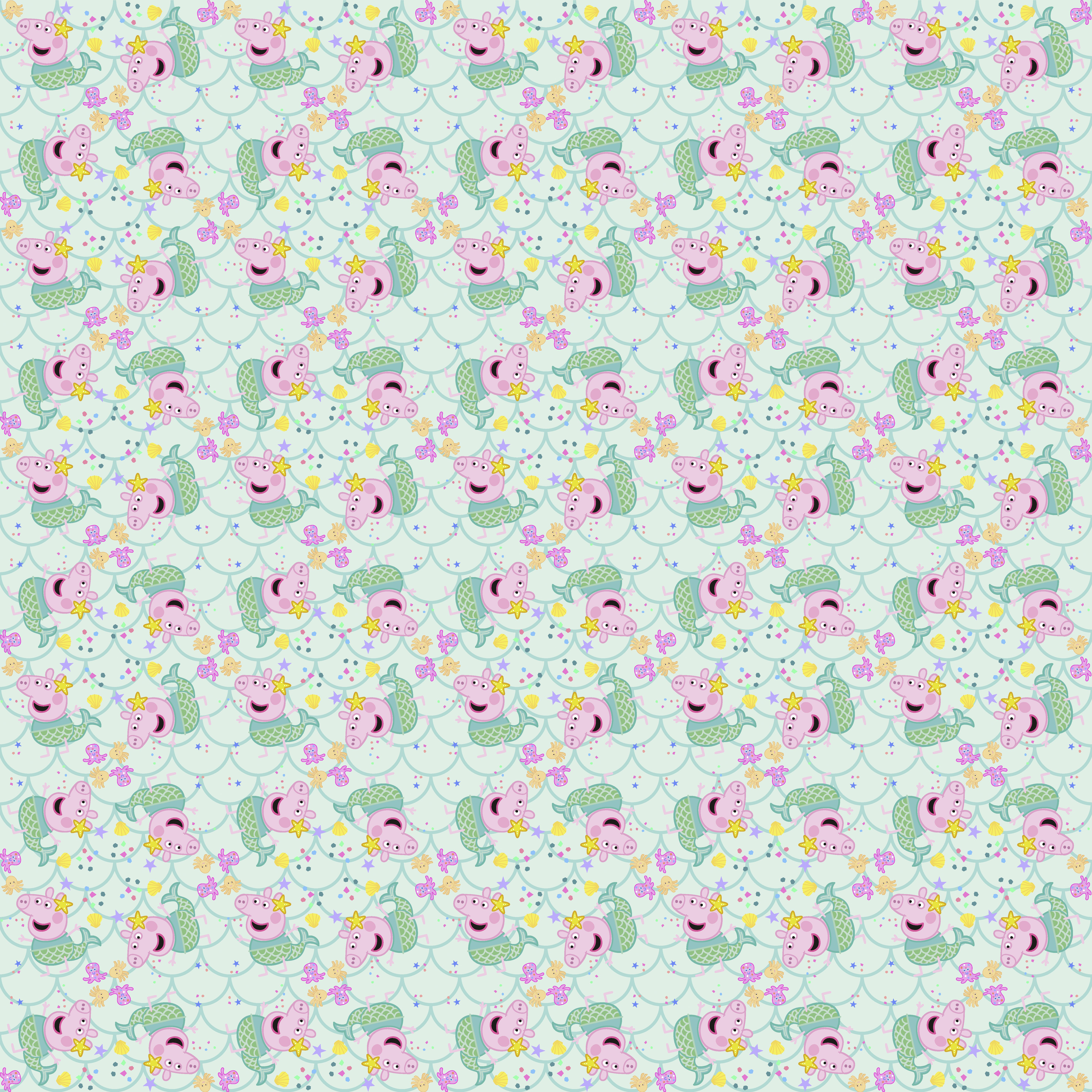 Bio Stoff  -  Peppa Pig Mermaid  - PeppaPig, Tiere, mint