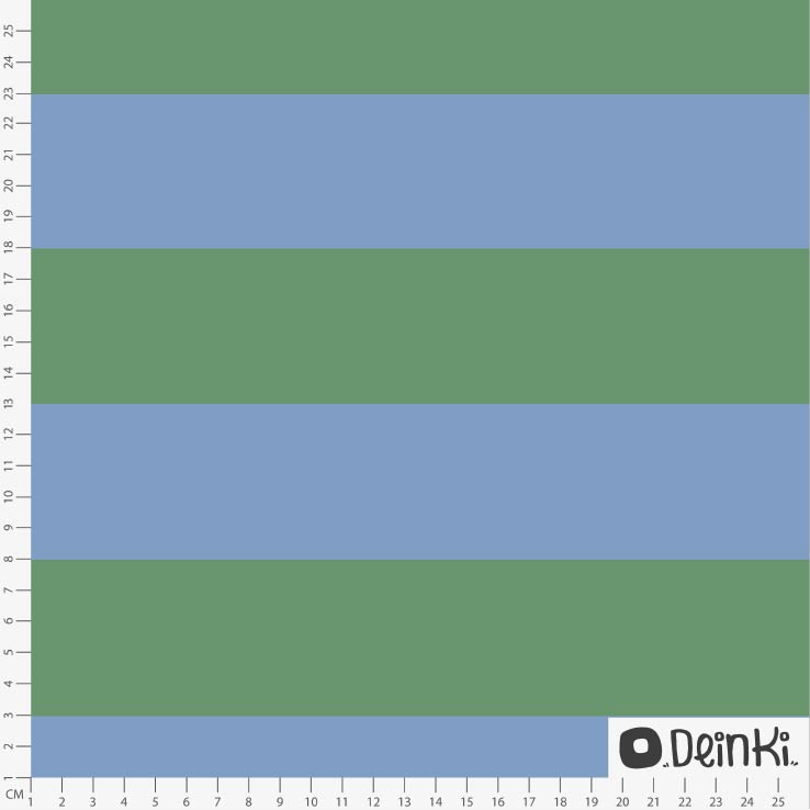Bio Stoff - Breite Streifen Grün Hellblau von Deinki in grün und blau
