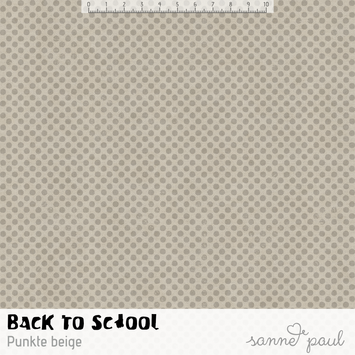 Bio Stoff - Back To School Punkte Beige von Sanne Paul in beige
