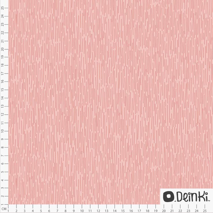 Bio Stoff - Linientextur Rosa von Deinki in rosa