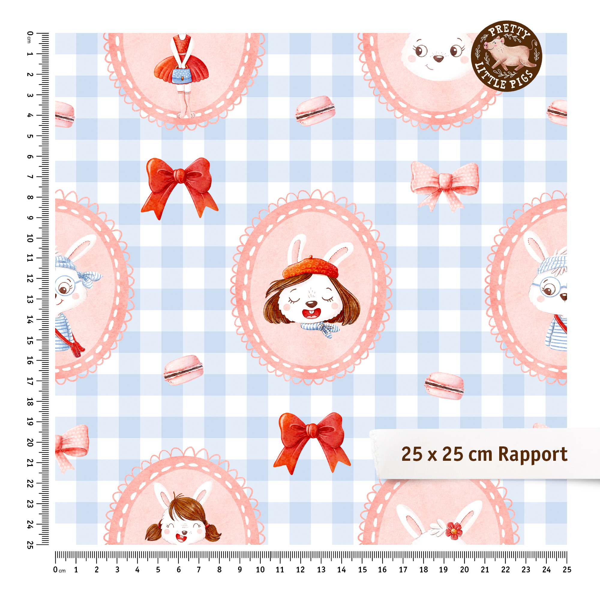 Organic Fabric  - Süße Abenteuer Vignette light blue