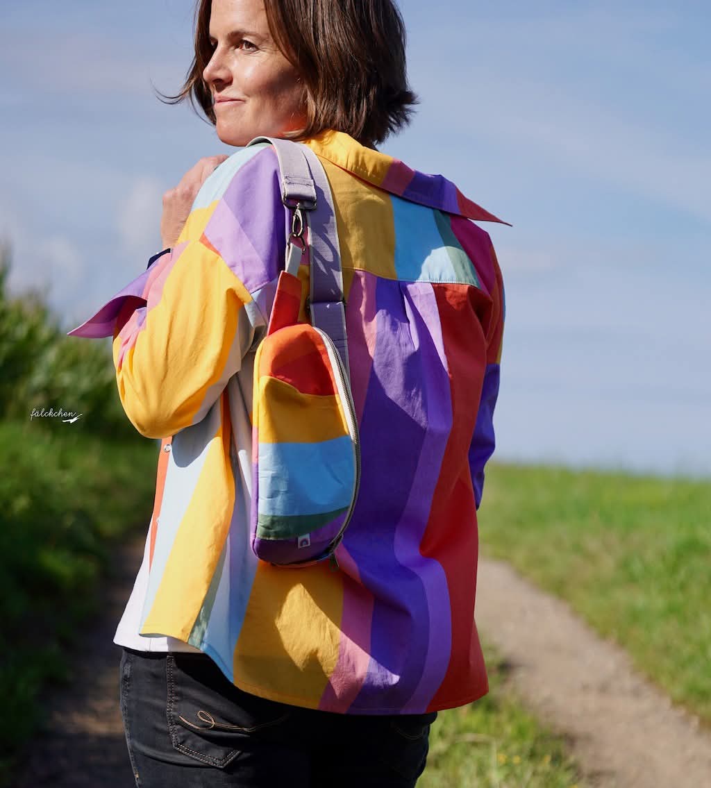 Scuba Stoff  -  Blockstreifen Sanftes Bunt  - LisaSanders, blau, Streifen, bunt, rosa, gelb, lila, Breite 150 cm