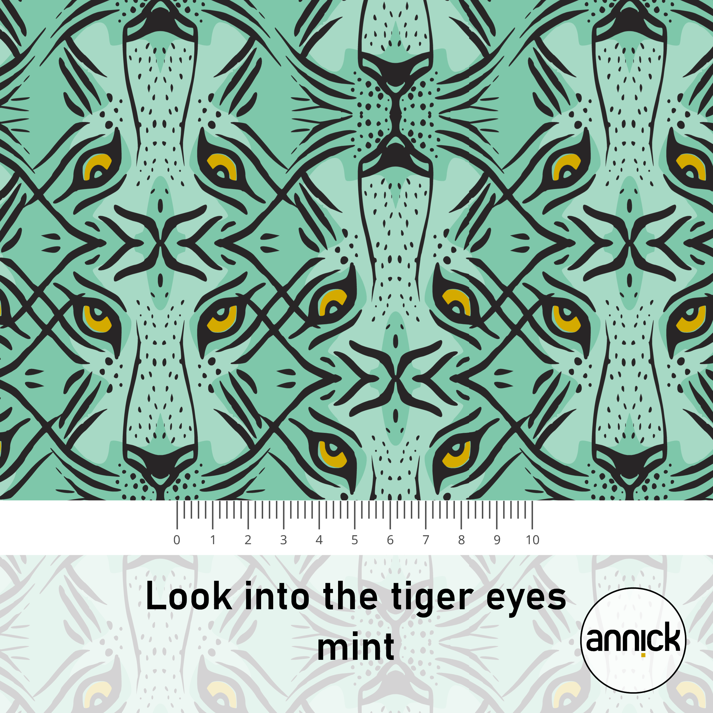 Bio Webware Stoff - Look into the tiger eyes - Annick, Tiere, mint, Tierfellmuster, 100% Bio-Baumwolle Bio Webware Stoff - Look into the tiger eyes - Annick, Tiere, mint, Tierfellmuster, 100% Bio-Baumwolle