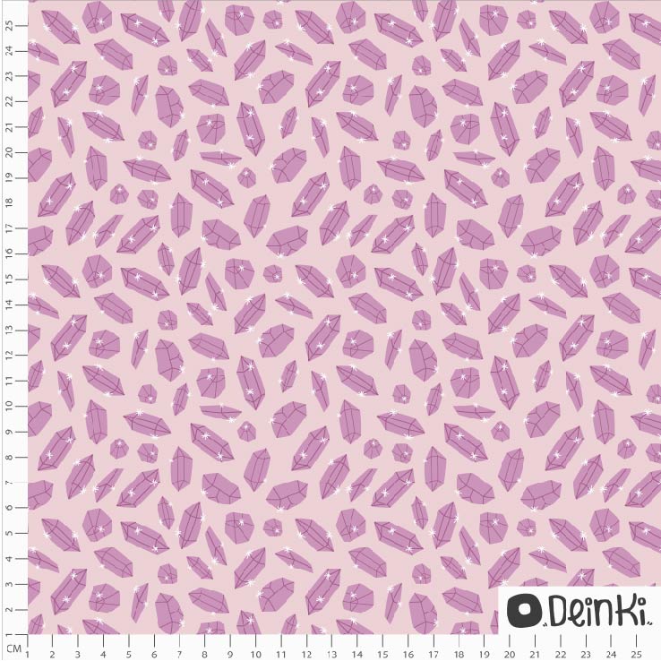 Bio Webware Stoff - Kristalle - Deinki, rosa, 100% Bio-Baumwolle Bio Webware Stoff - Kristalle - Deinki, rosa, 100% Bio-Baumwolle
