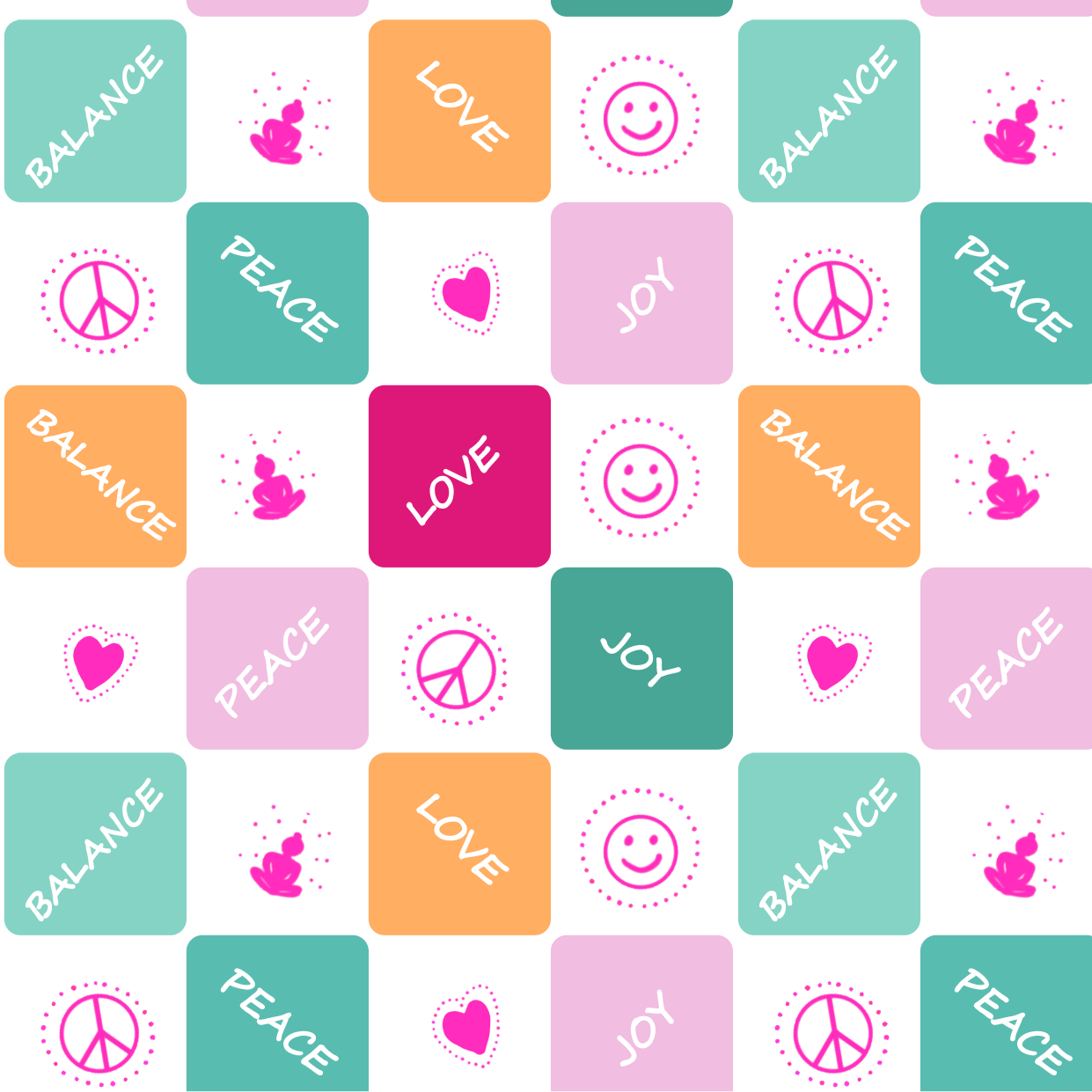 Organic Fabric  - Love Peace Joy Bunt