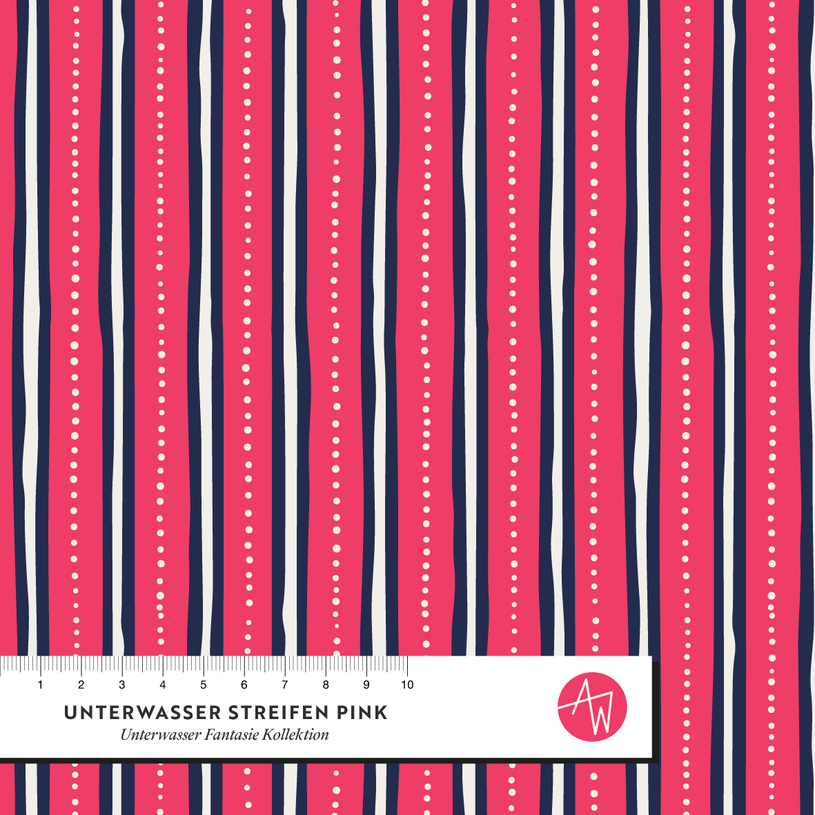 Bio Fabric - Underwater Stripes Lime by Alexandra Weise in green