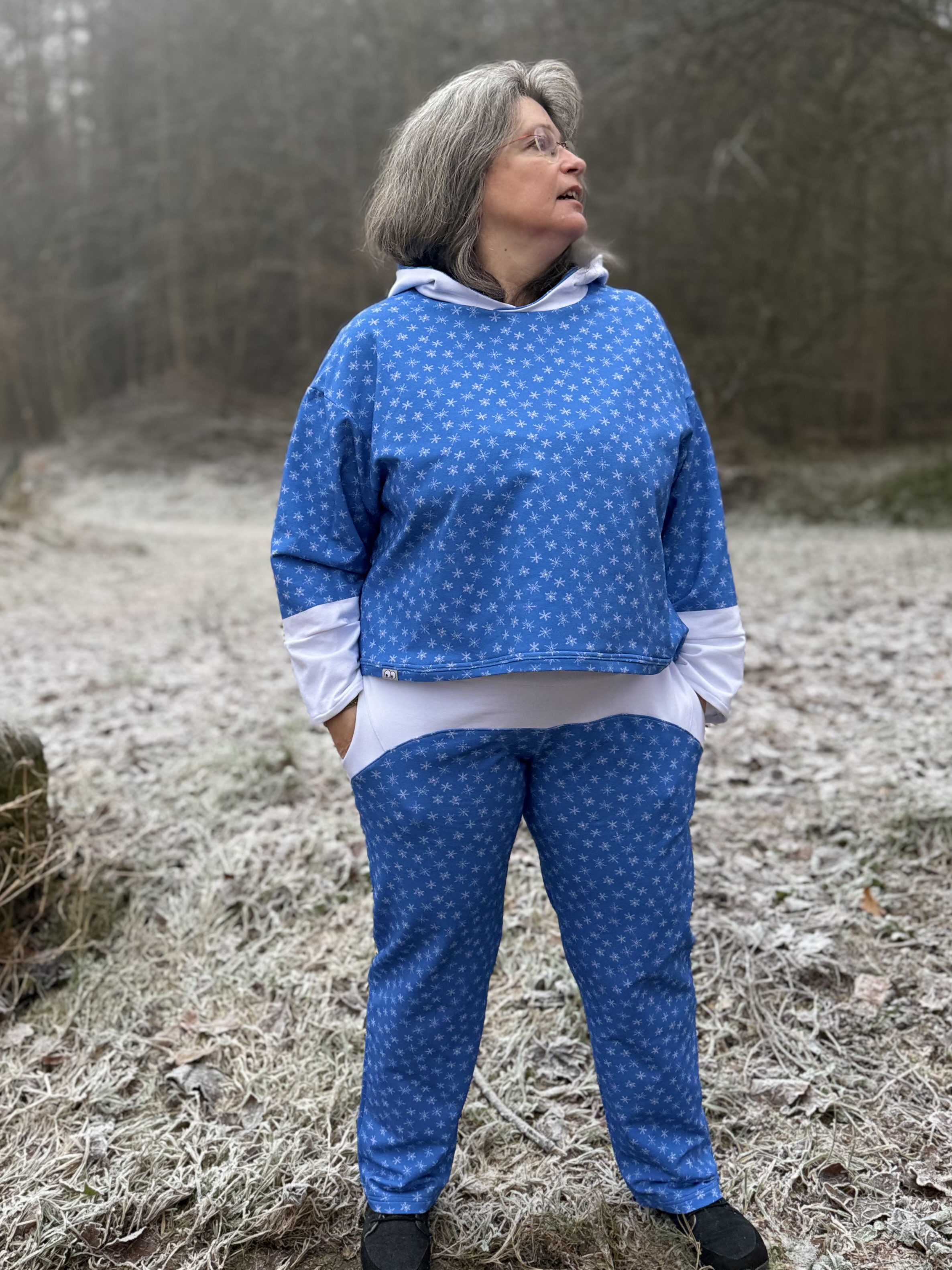 Bio Webware Stoff - Schneefunkeln - Sanktwerk, Winter, blau, 100% Bio-Baumwolle Bio Webware Stoff - Schneefunkeln - Sanktwerk, Winter, blau, 100% Bio-Baumwolle