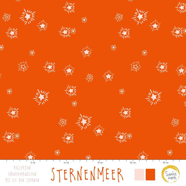 Bio Stoff - Sternenmeer von Sanktwerk in orange