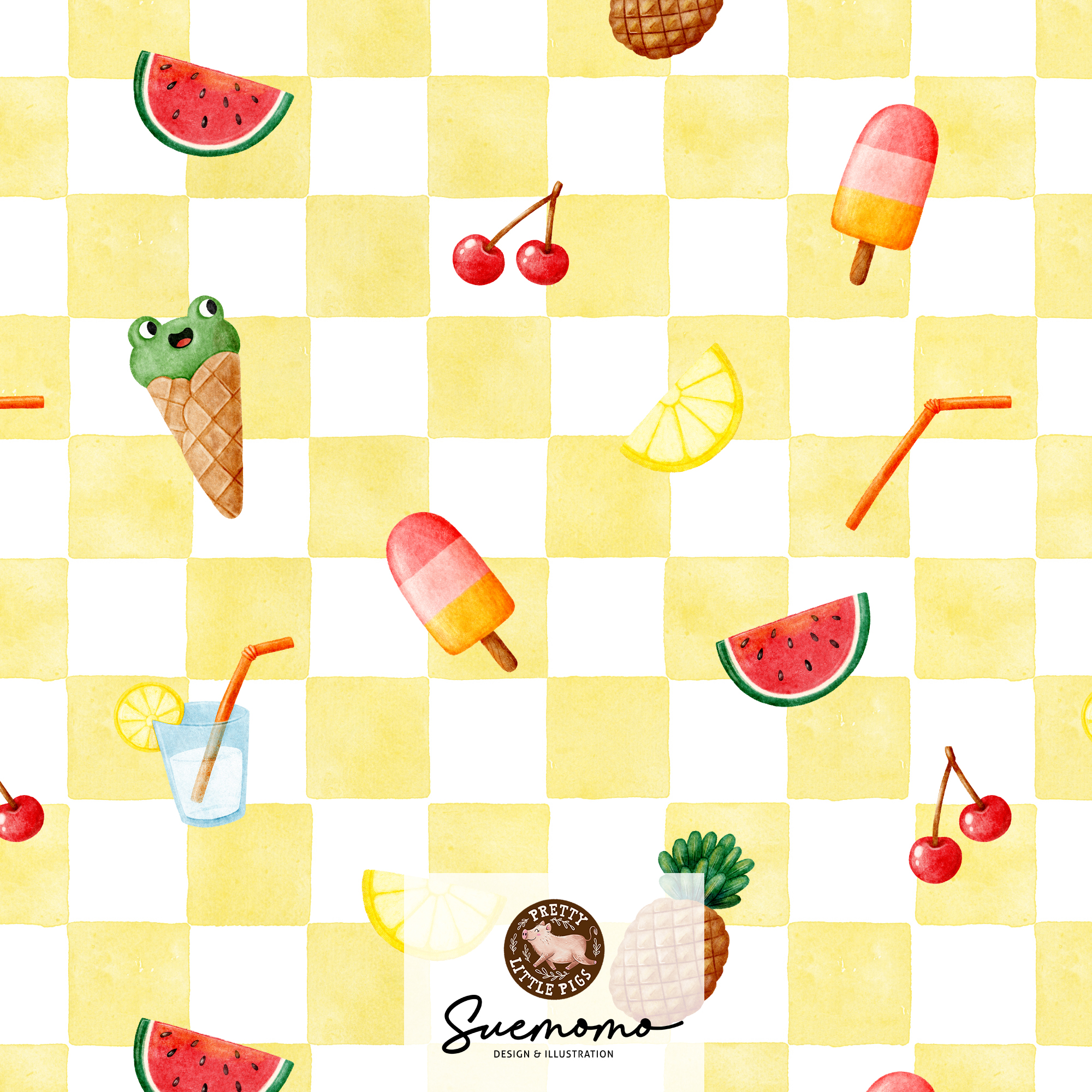 Summer Fun Süße Früchte Karo