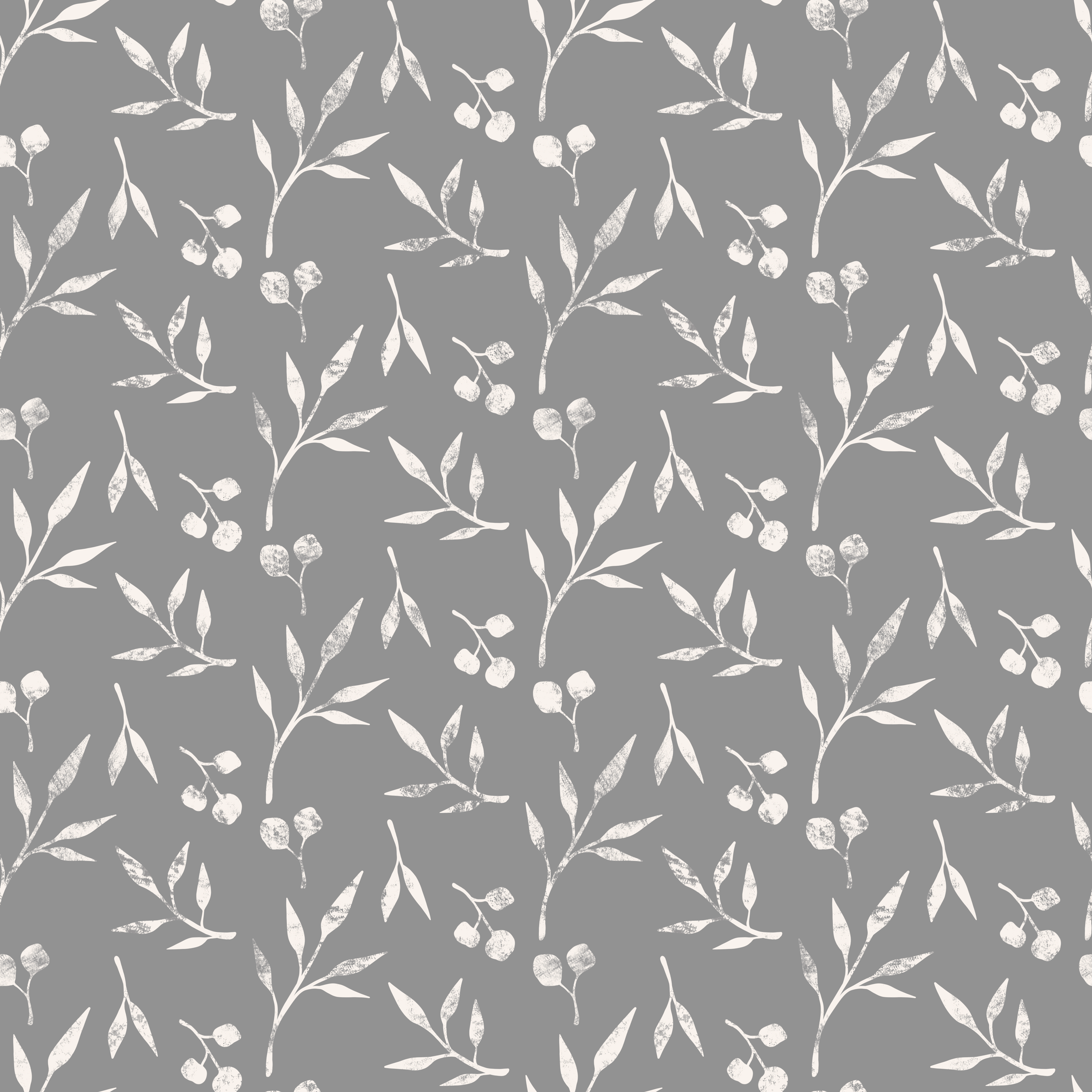 Organic Fabric - Branches Grey by misspeppels in grey