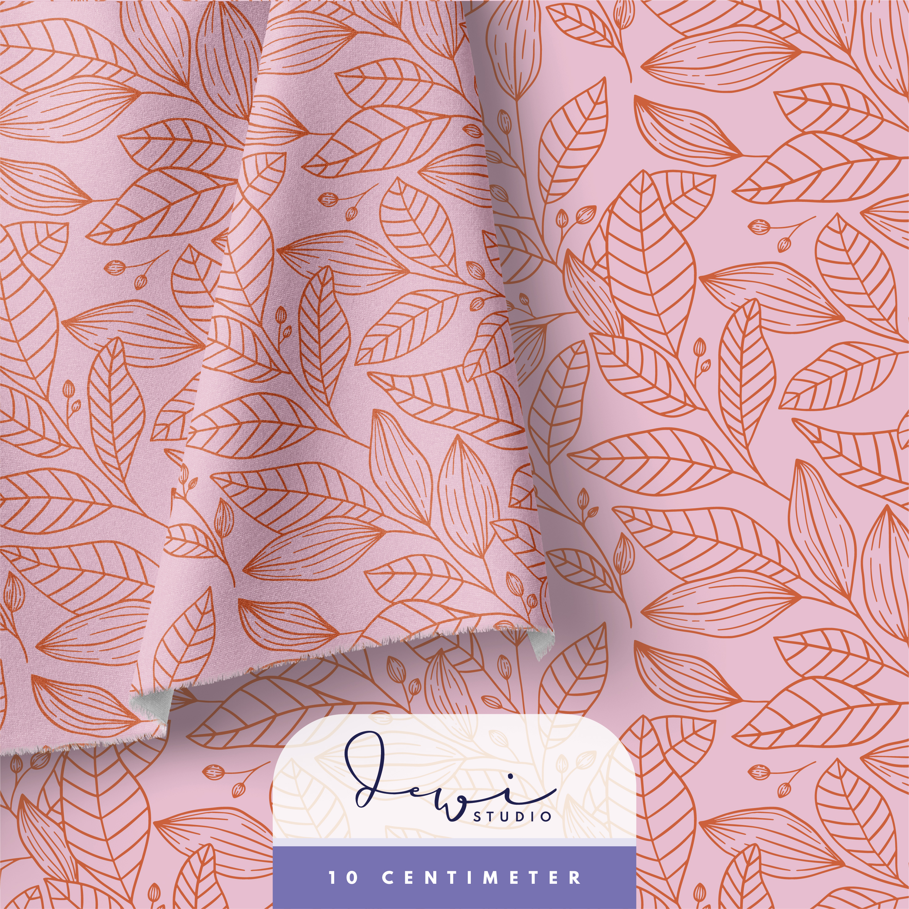 Bio Stoff - Sommerglueck Ranke Rosa Orange von Dewi Studio in rosa