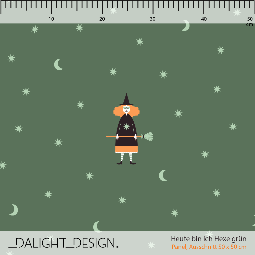 Bio Stoff - Heute Bin Ich Hexe Grün von Dalight Design in grün