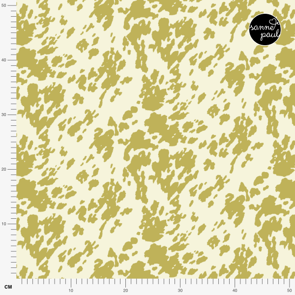 Organic fabric - Sommergold Kuhfellmuster green