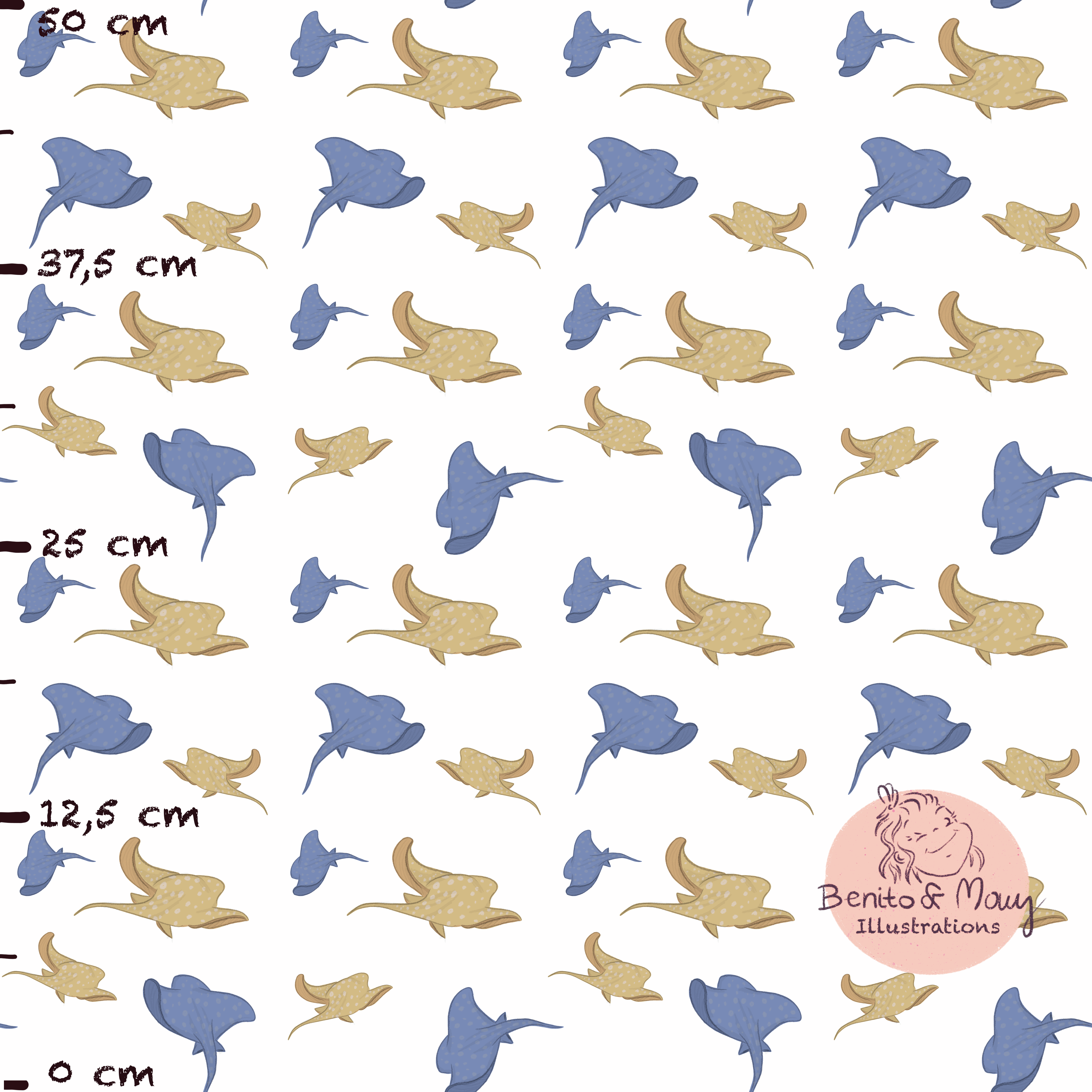 Bio Stoff - Kosen Dream Weiß Klein von Benito Und Maus Illustrations in blau