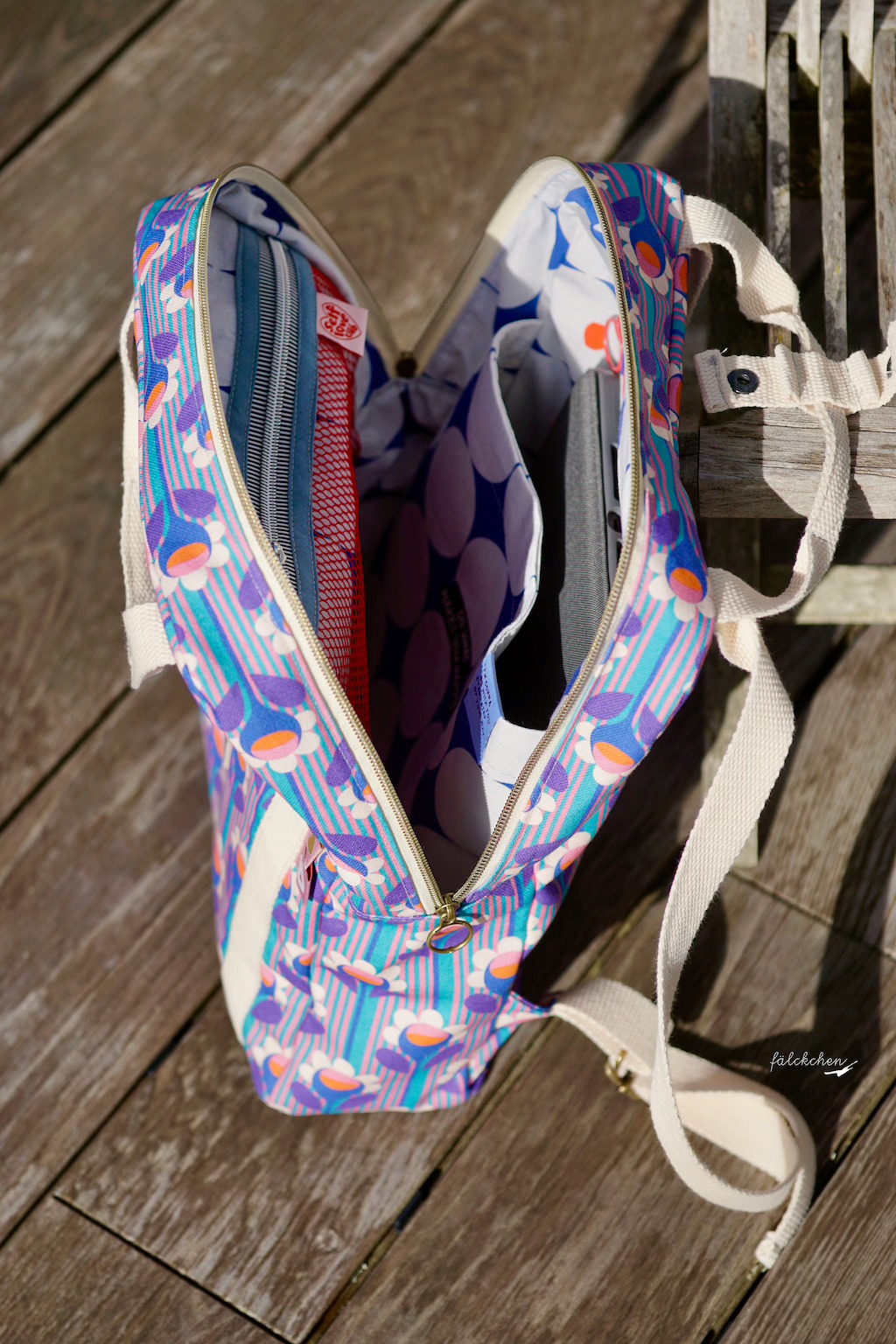 Bio Summersweat Stoff  -  Blüüt  - Fummelhummel, Frühling, Floral & Blumen, blau, bunt, Breite 150 cm